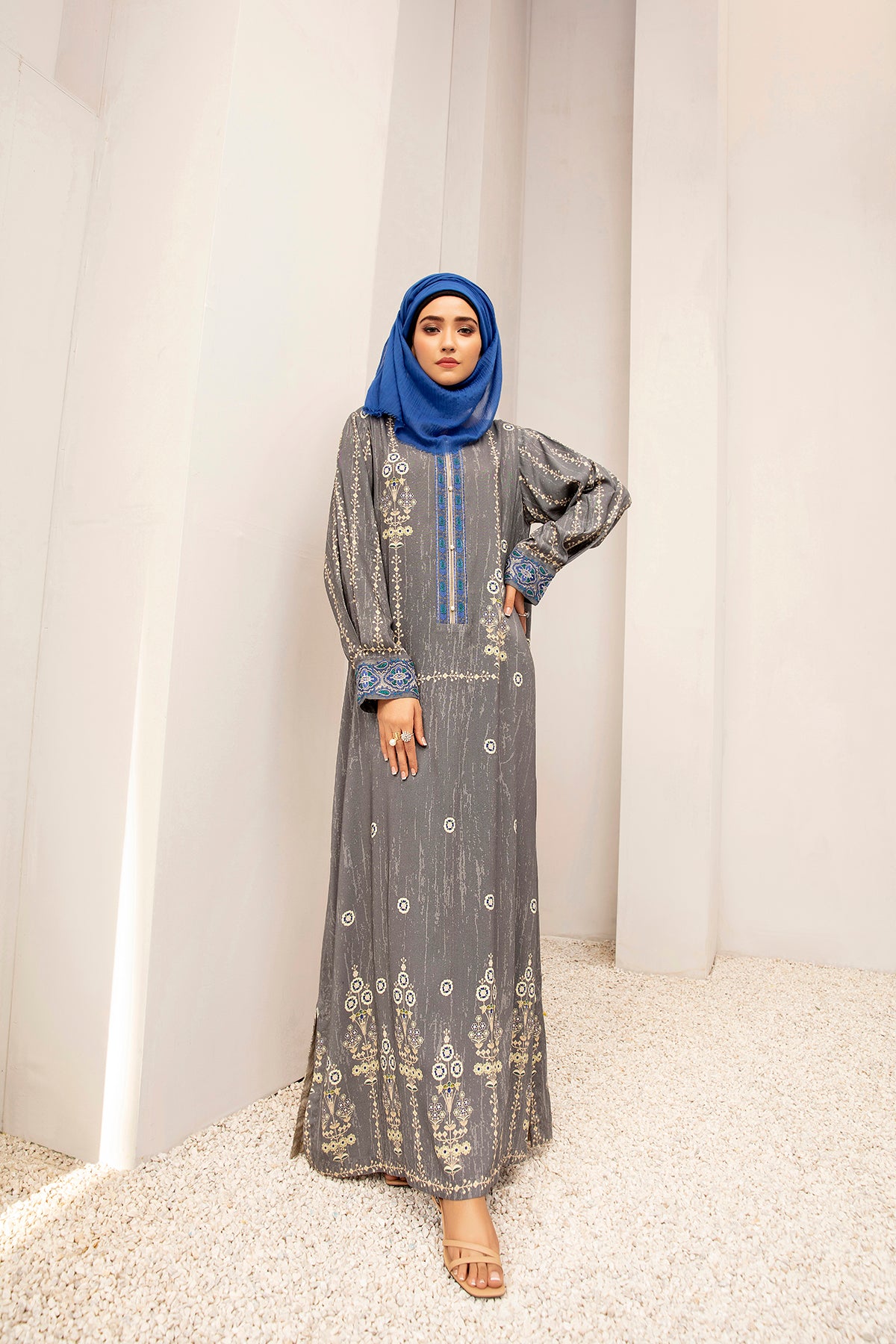 DW20-64 Digital Printed Linen Stitched Fustaan with Mask 1PC