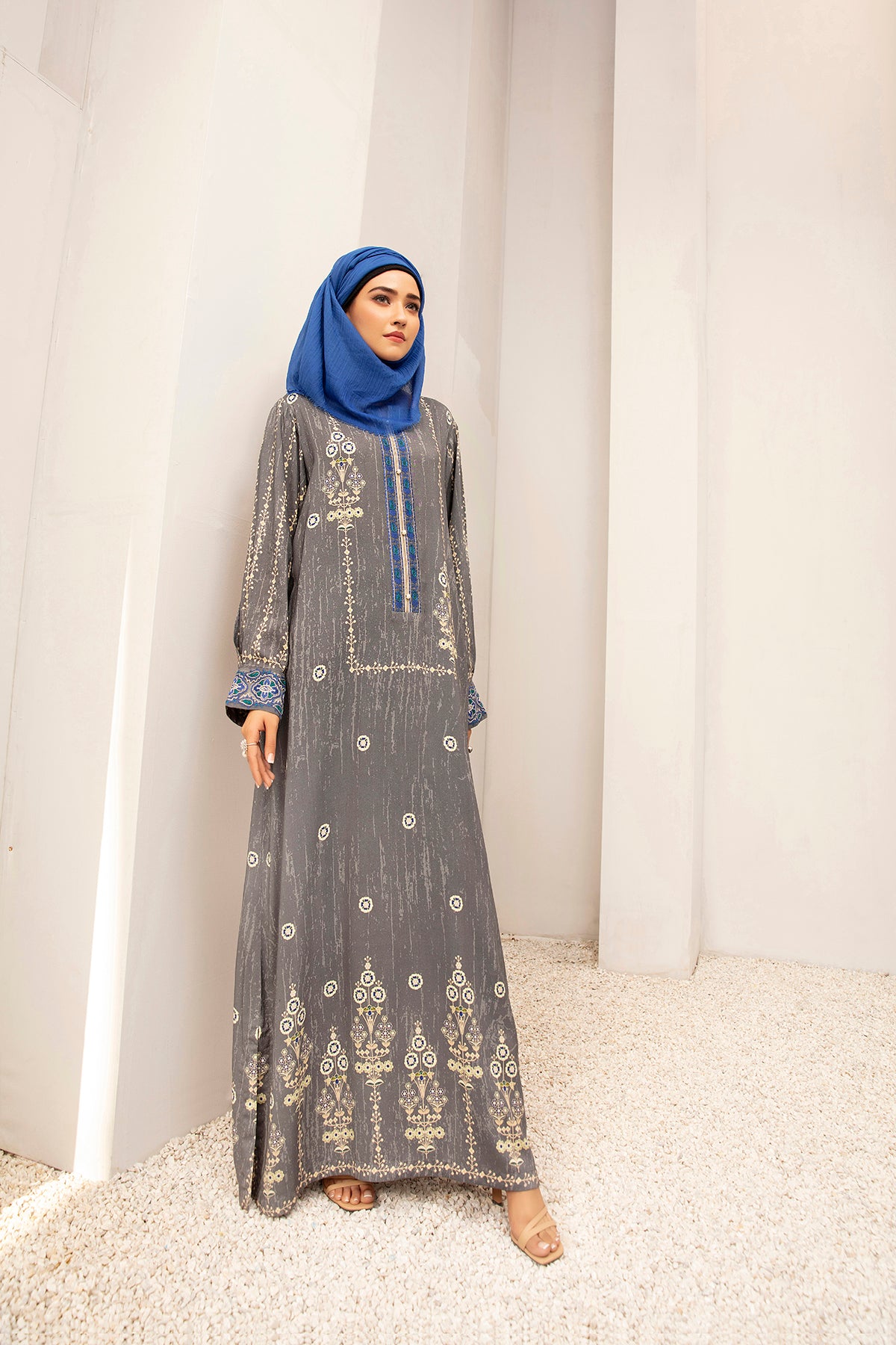 DW20-64 Digital Printed Linen Stitched Fustaan with Mask 1PC