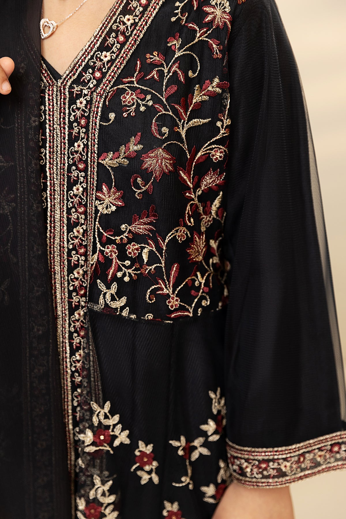 DW22-22-Embroidered Flared Fustaan 2PC