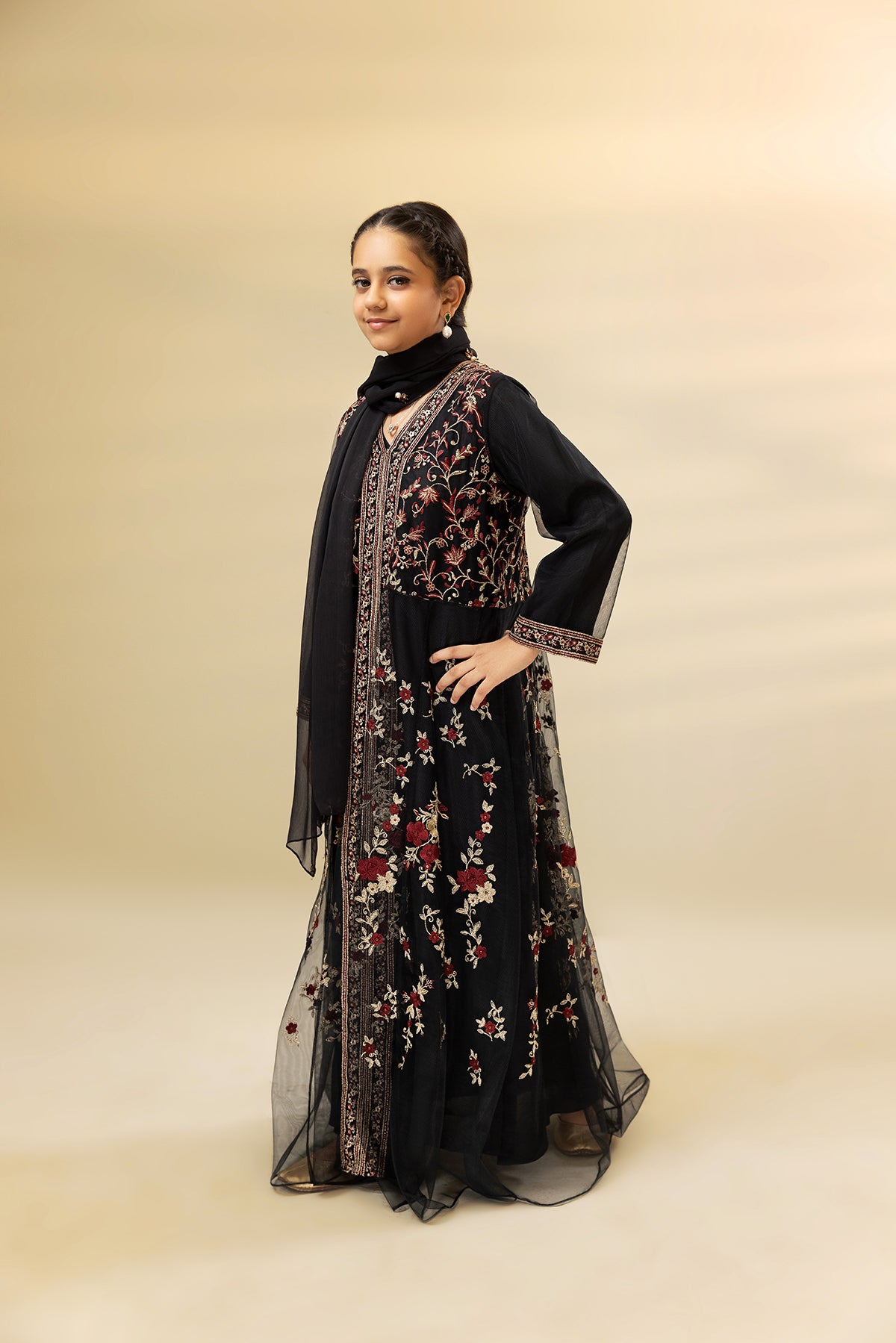 DW22-22-Embroidered Flared Fustaan 2PC