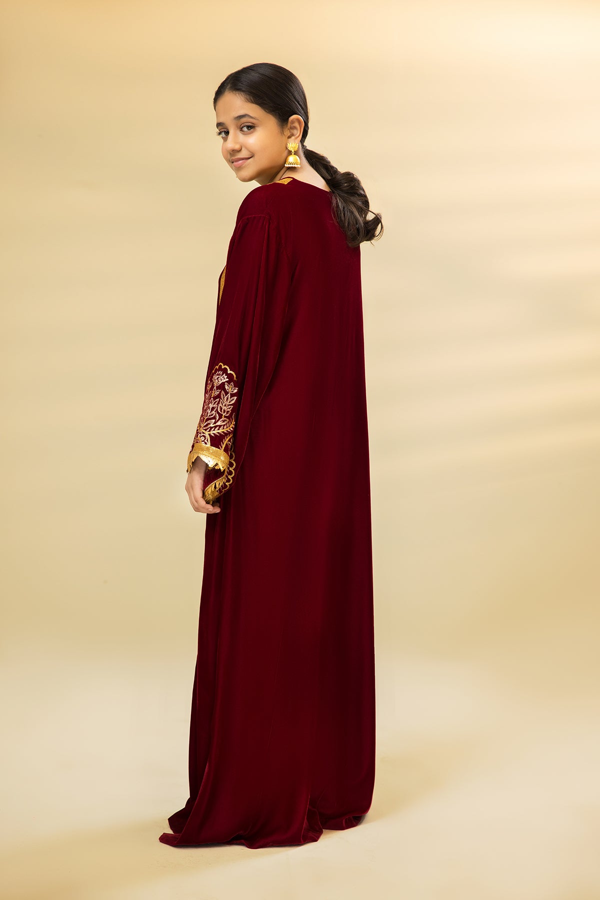 DW22-30- Drop Shoulder Embroidered Fustaan 1PC