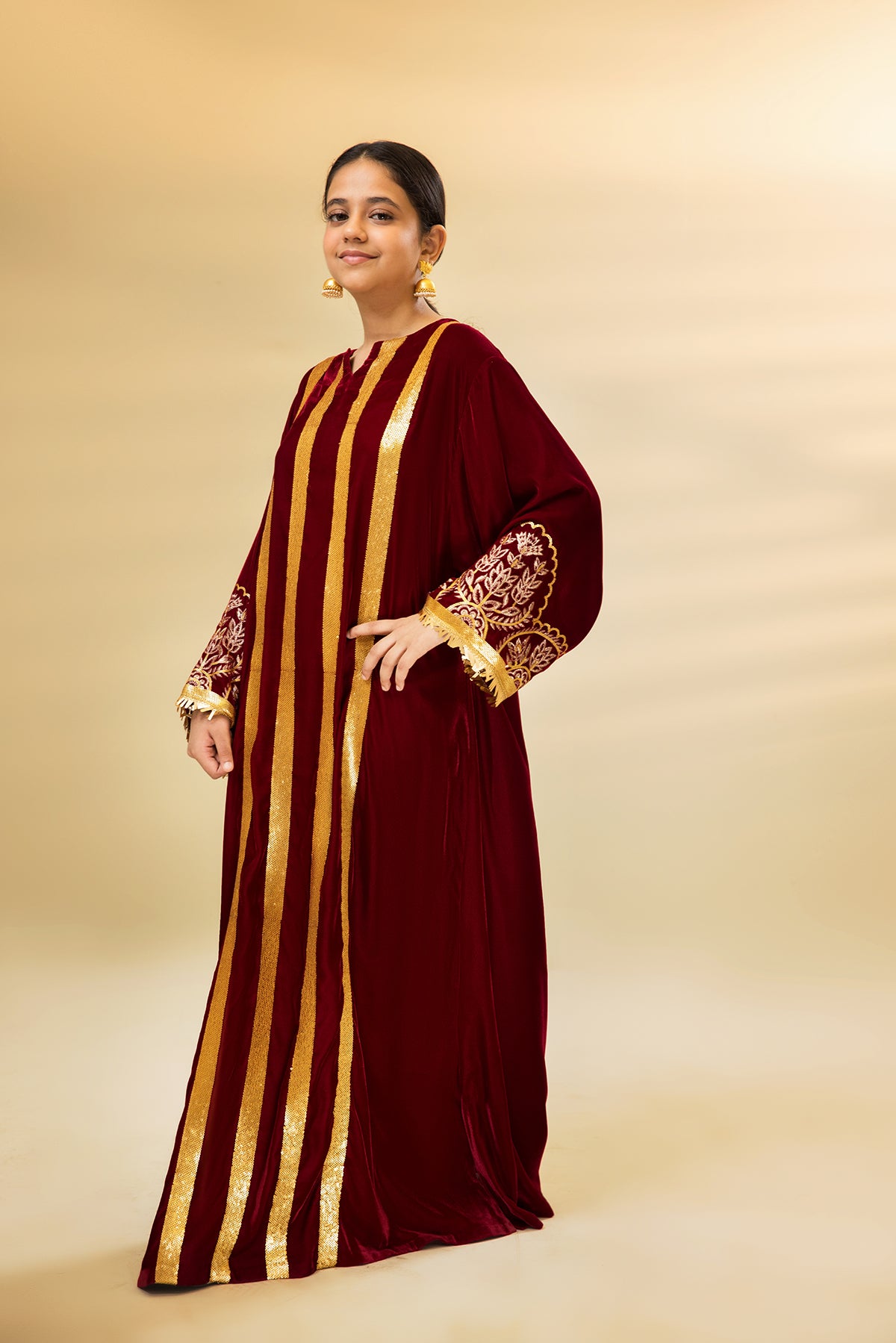 DW22-30- Drop Shoulder Embroidered Fustaan 1PC