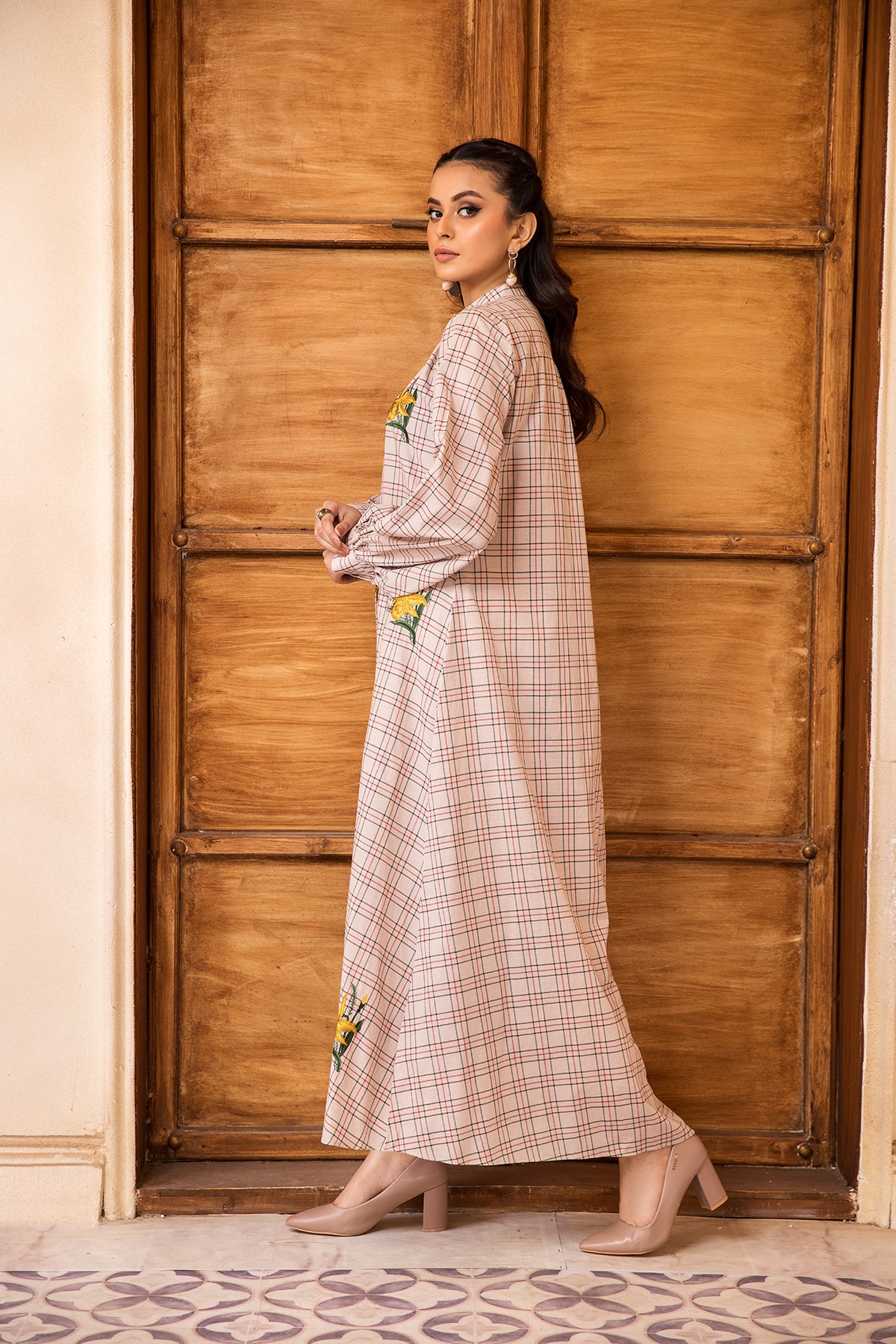 DW22-52-Embroidered Gathered Fustaan 1PC