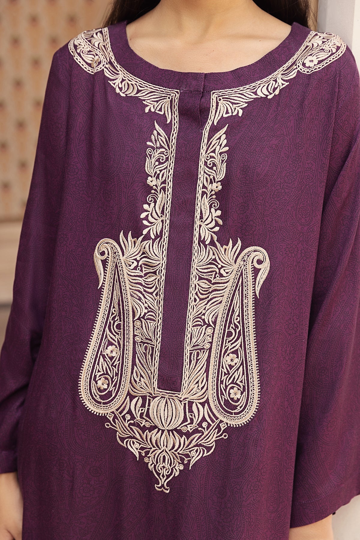 DW22-62-Printed Embroidered Fustaan 1PC