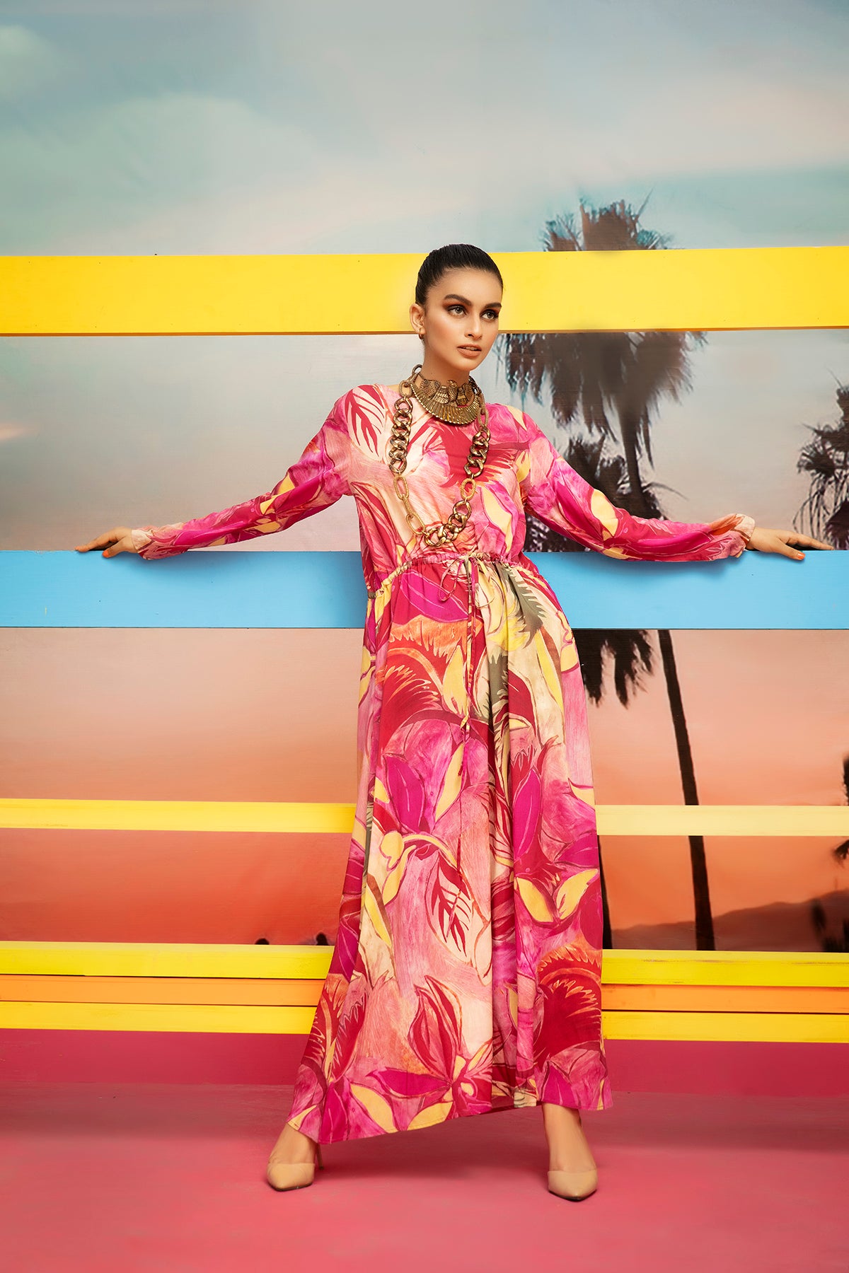 FS20-50 Digital Printed Micro Modal Fusion Top & Mask - 1PC