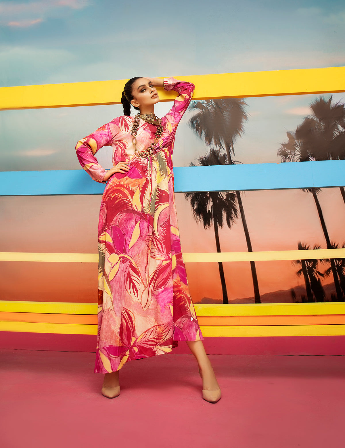 FS20-50 Digital Printed Micro Modal Fusion Top & Mask - 1PC