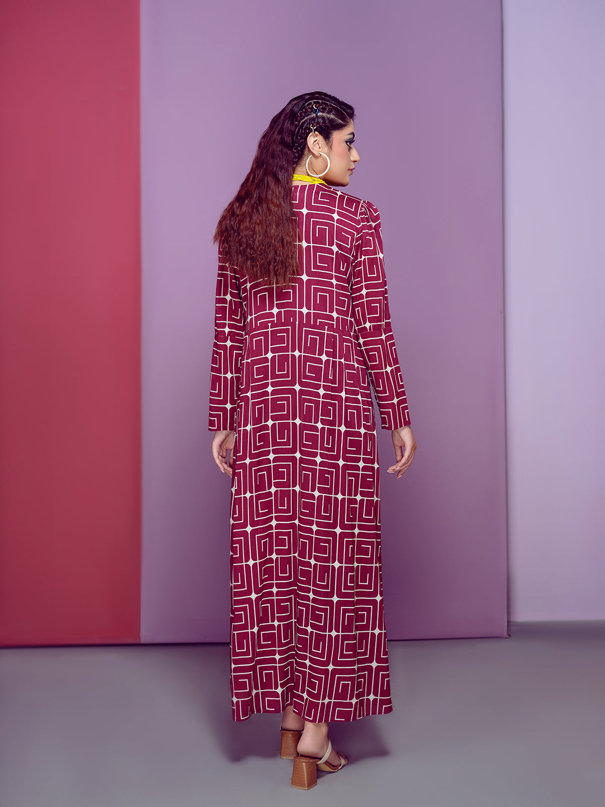 FS21-62 Printed Micro Modal Long Dress