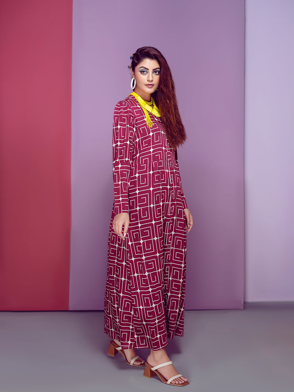 FS21-62 Printed Micro Modal Long Dress