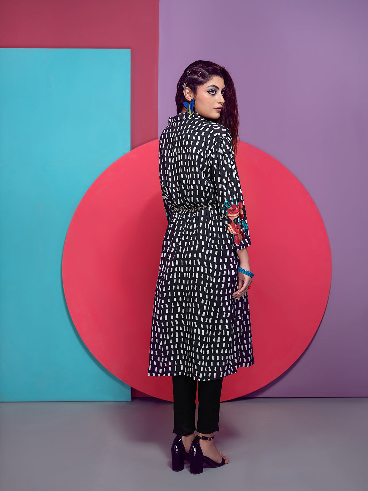FS21-65-Mix and Match Printed Micro Modal Embroidered Tunic