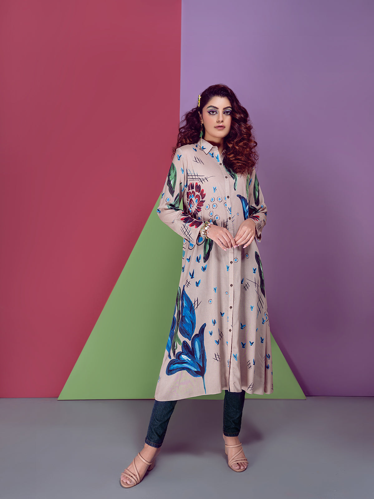 FS21-69 Printed Micro Modal Long Dress
