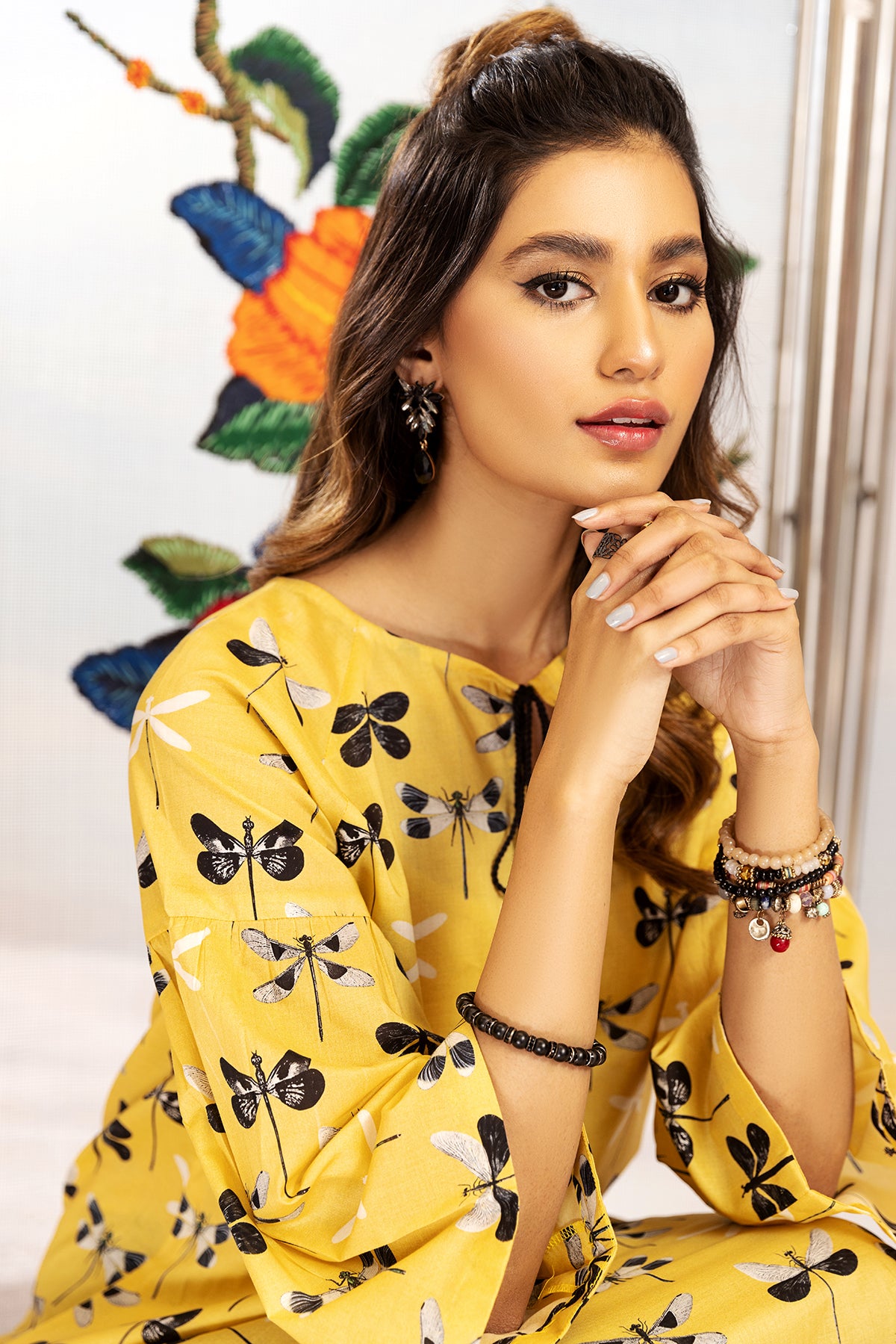 FS22-39-Printed Dori Detailing Long Dress