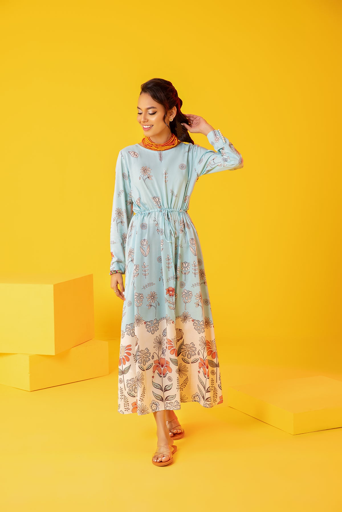 FS22-63-Printed Long Dress