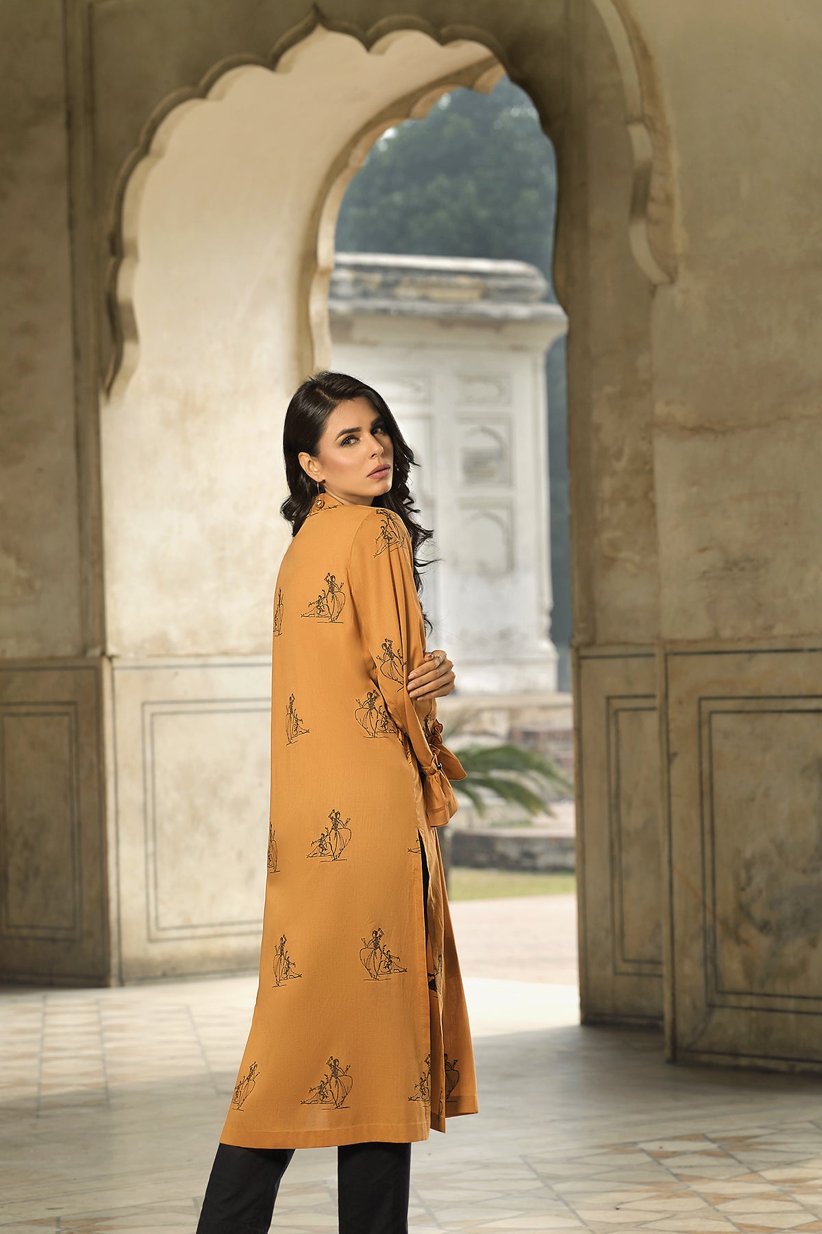 KFS22-30-Printed Long Shirt 1PC