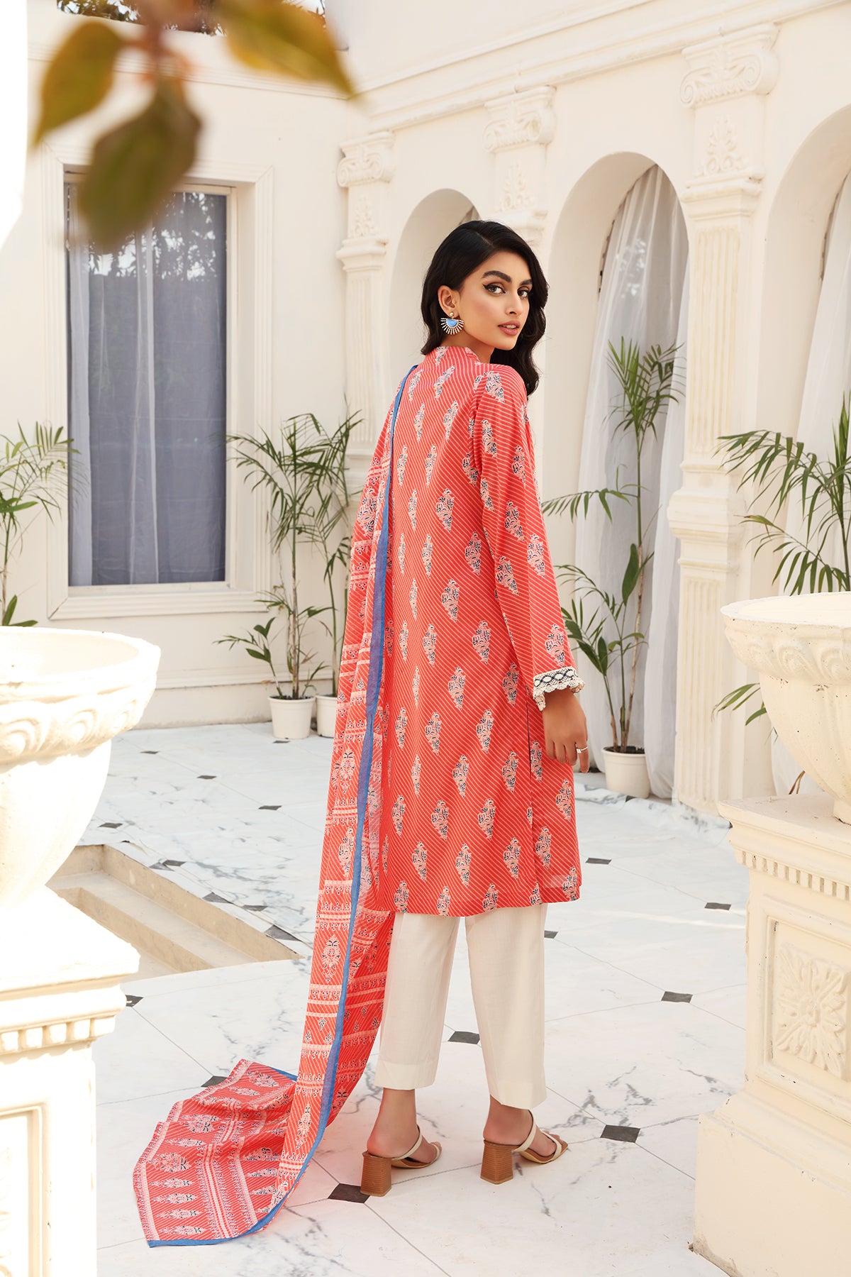 PDE22-23-Printed Straight Shirt With Dupatta 2PC