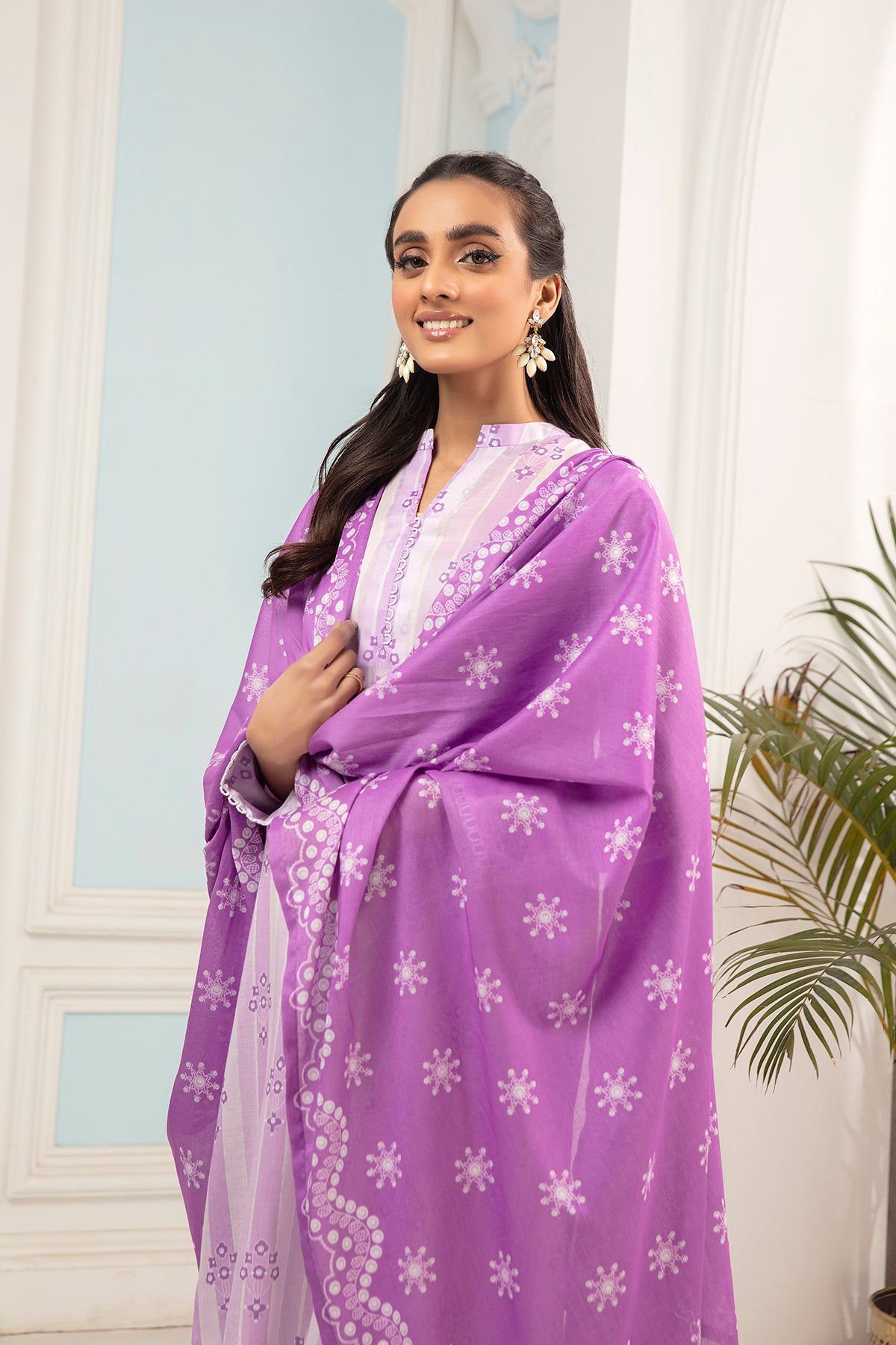 PDS22-19-Printed Straight Shirt With Dupatta 2PC