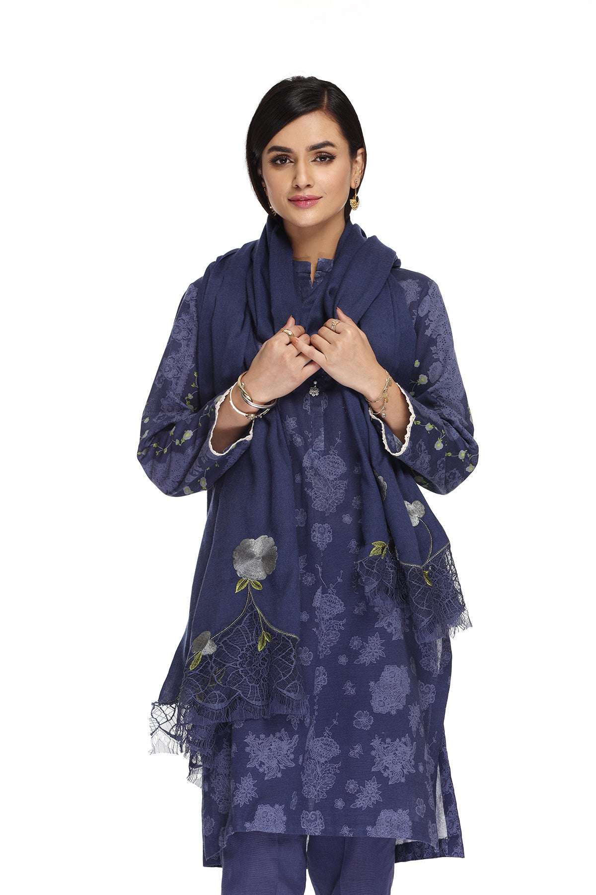 PDW21-45-Printed Embroidered 3PC