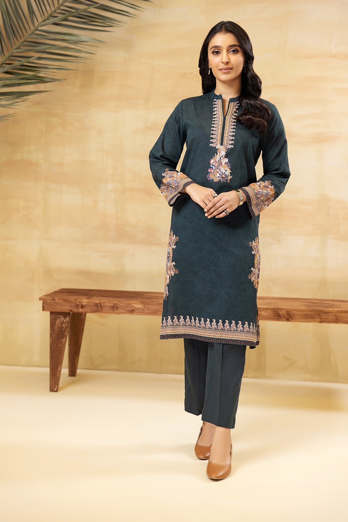 PDW22-23-Printed Straight Shirt & Trousers 2PC