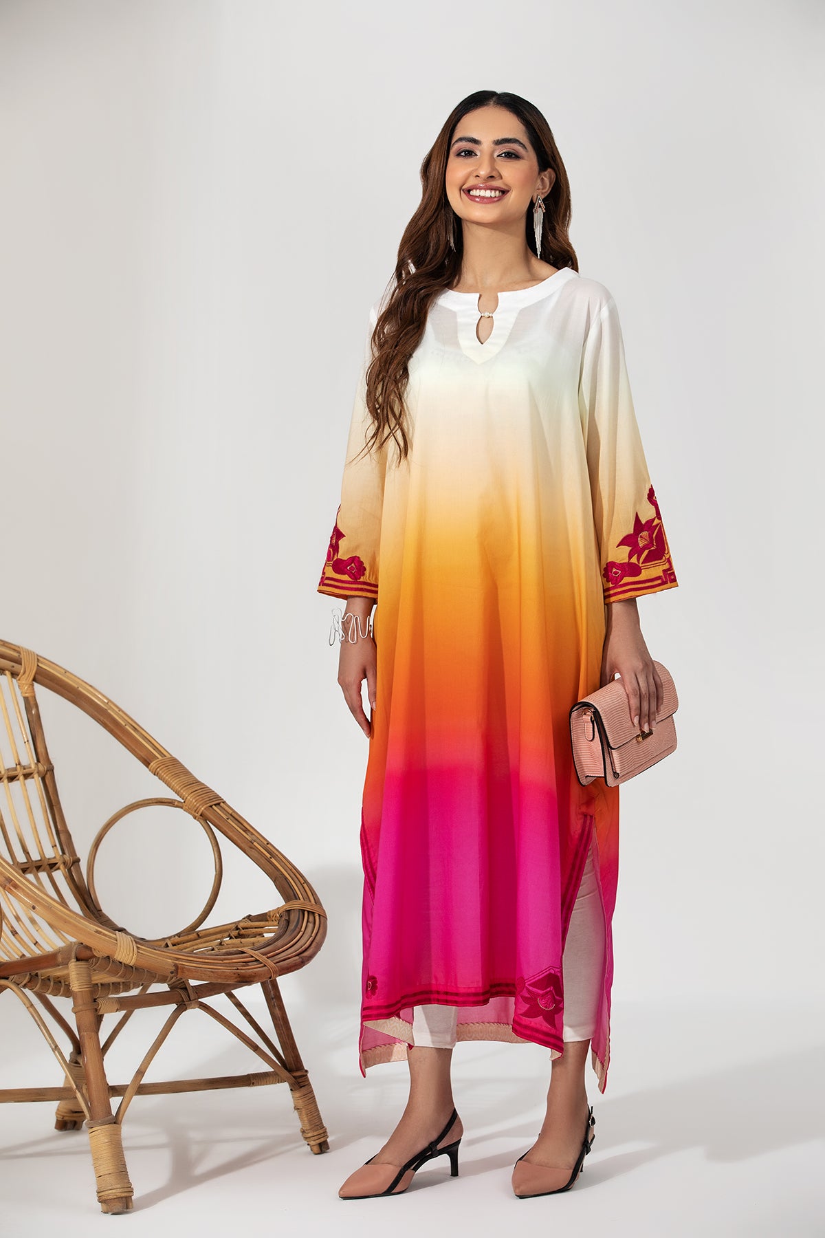 PE21-02-Embroidered Modern Silhouette Shirt-1PC