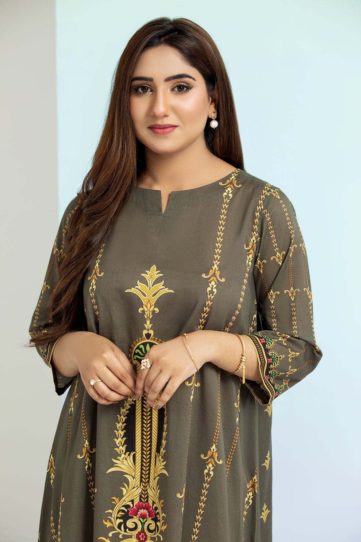 PE21-05-Straight Printed Stitched Shirt & Trouser-2PC