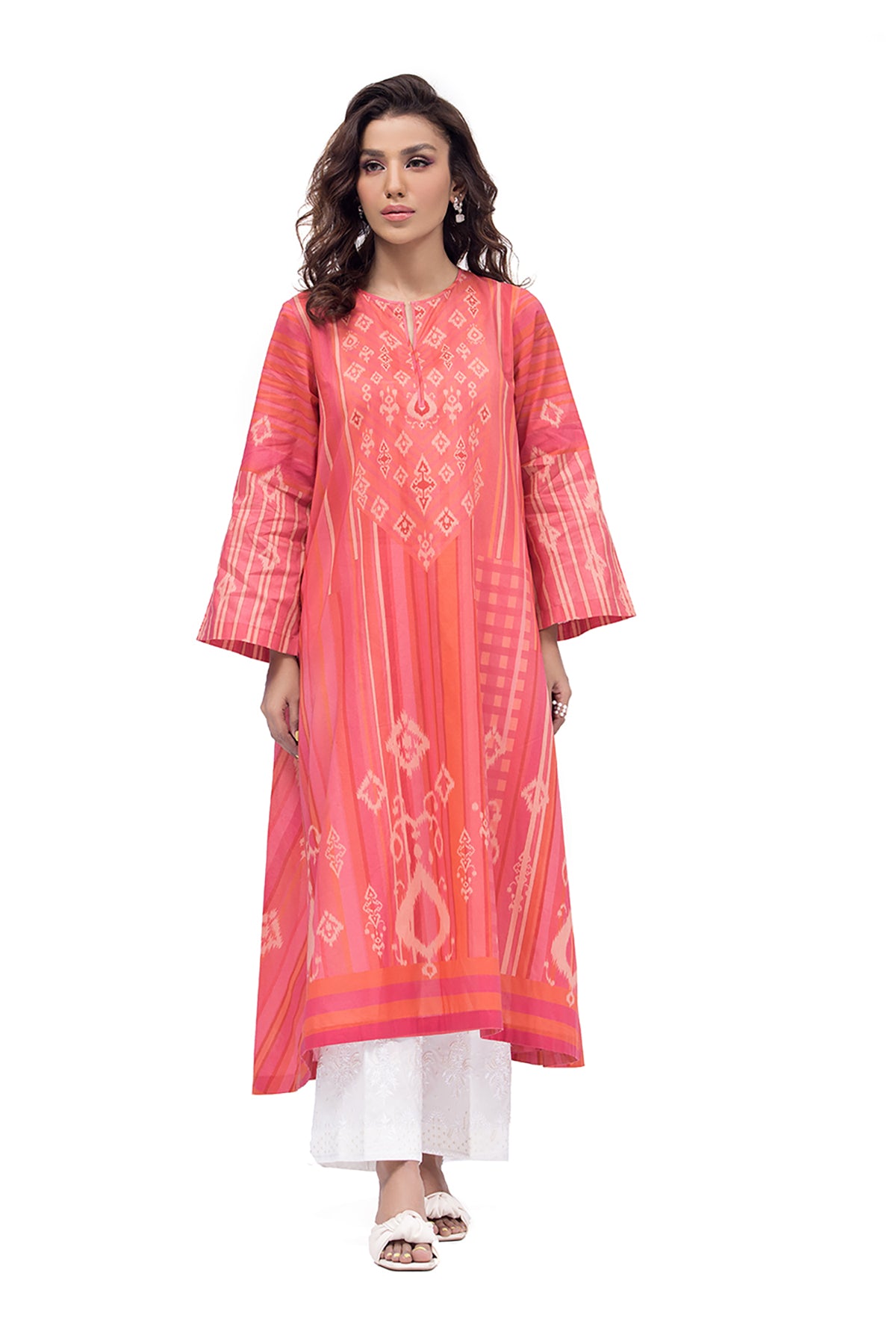 PE22-01-Printed Flared Shirt 1PC