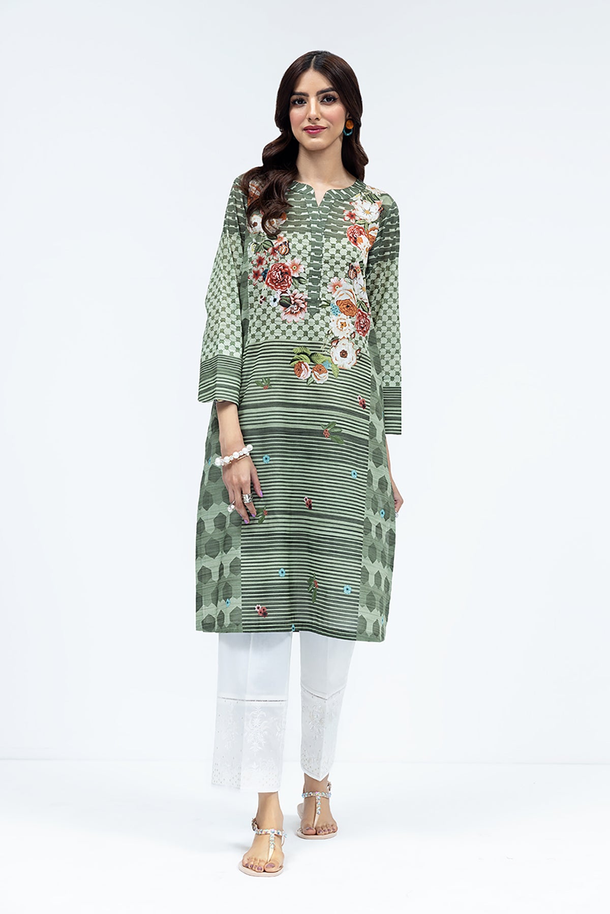 PE22-10-Printed Straight Shirt 1PC