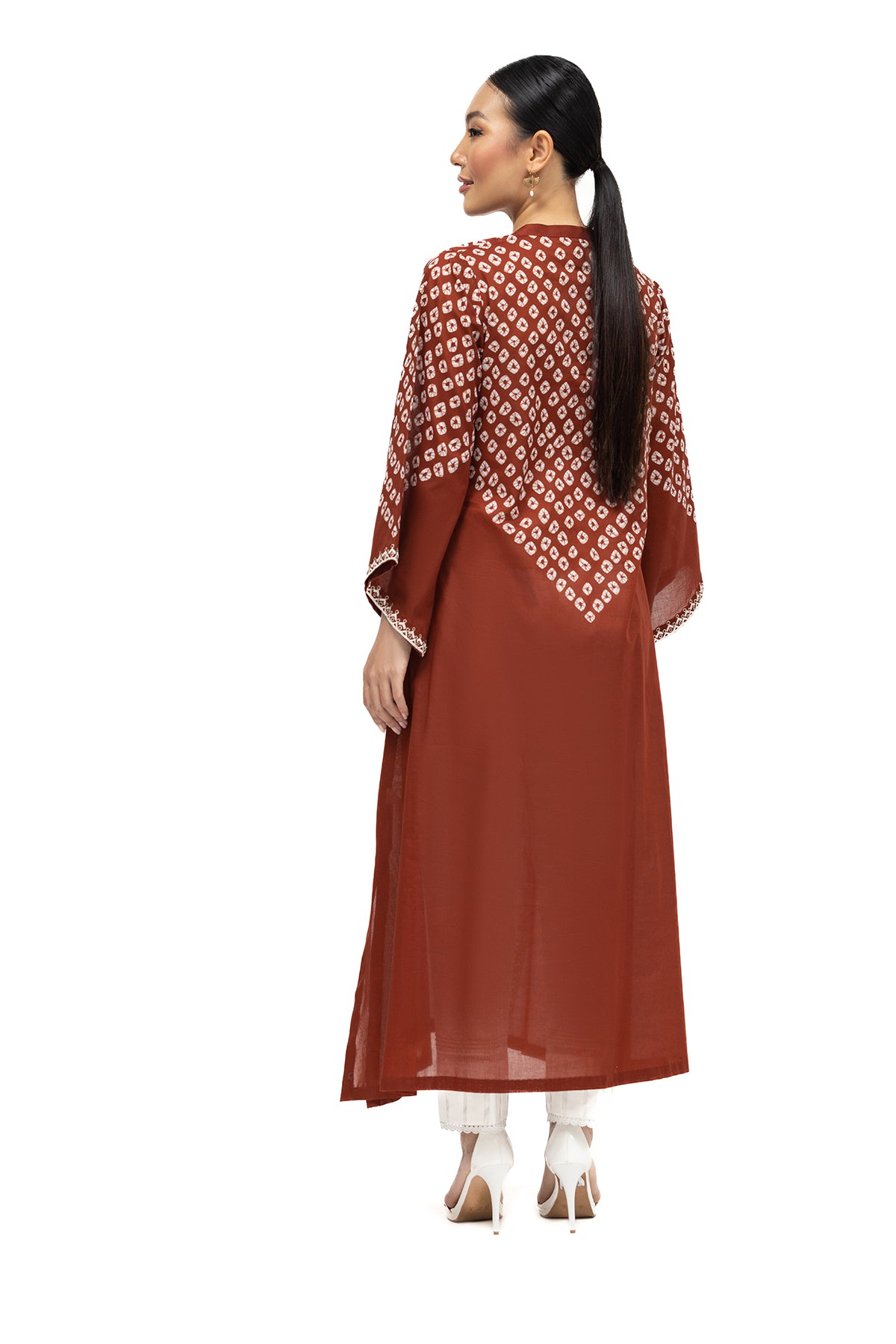 PE22-53-A-line Printed Embroidered Shirt 1PC