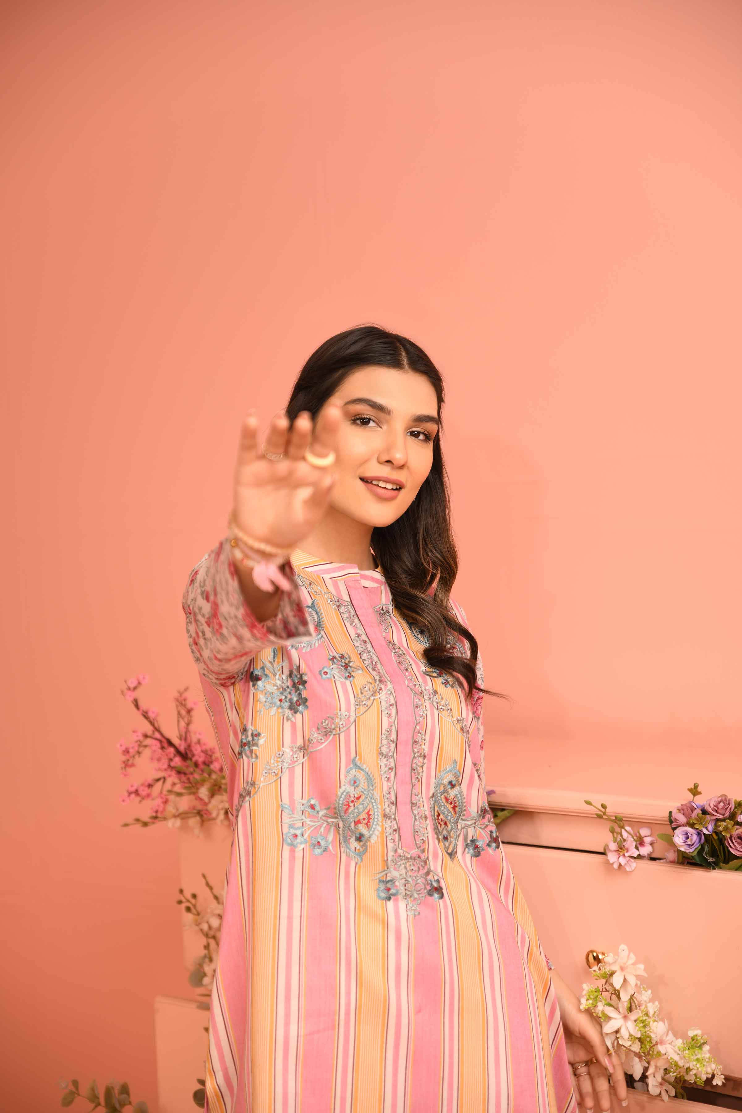 Printed Embroidered Shirt - PE23-118