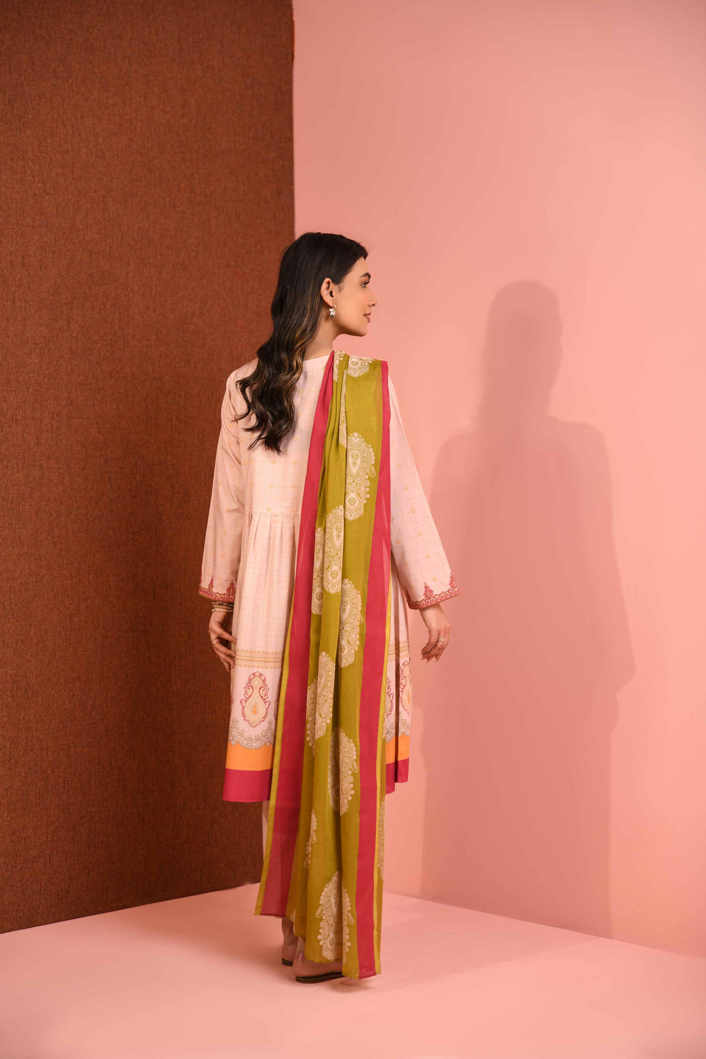 2 Piece - Printed Embroidered Suit - PE23-126