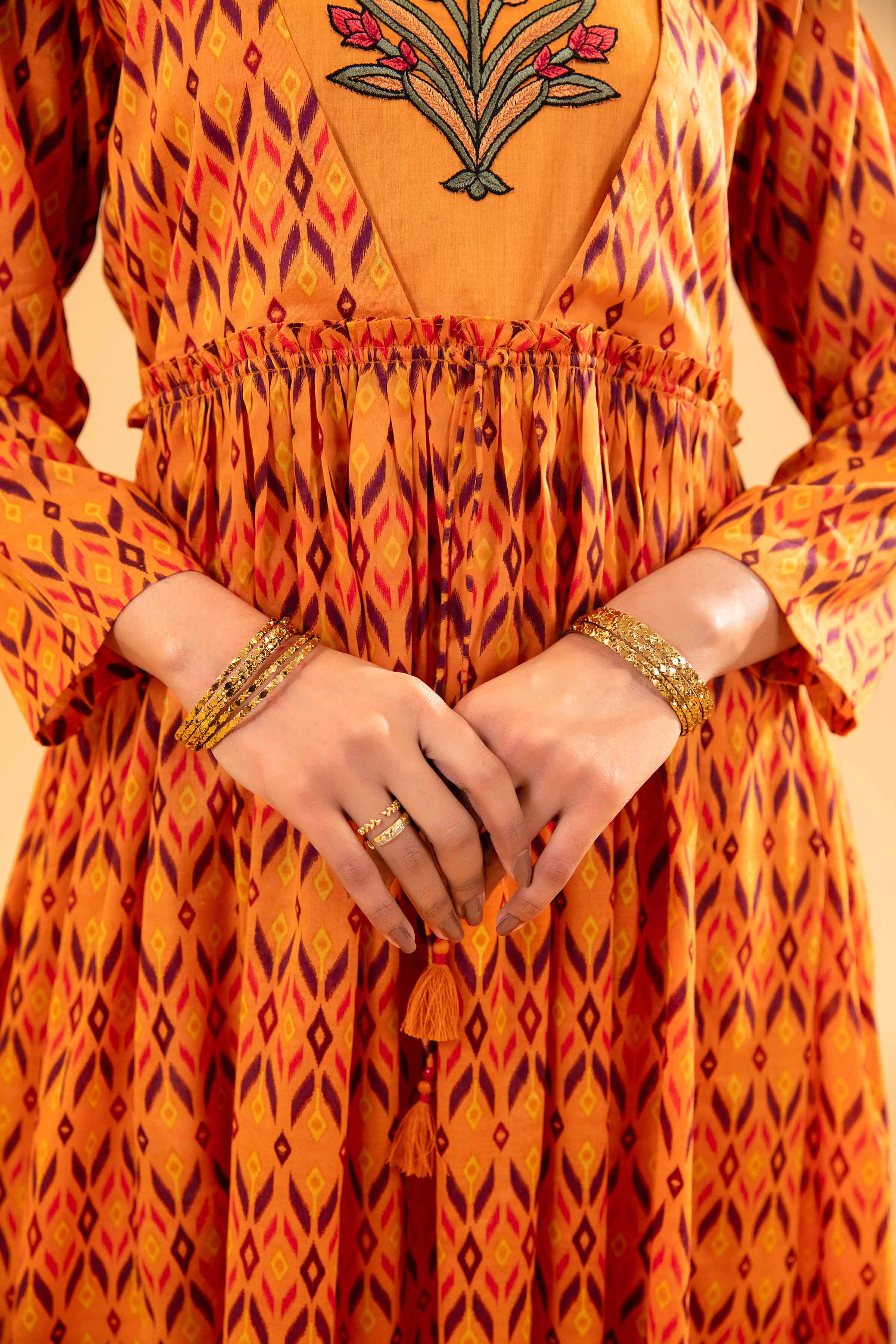 2 Piece - Printed Embroidered Suit - PE24-270