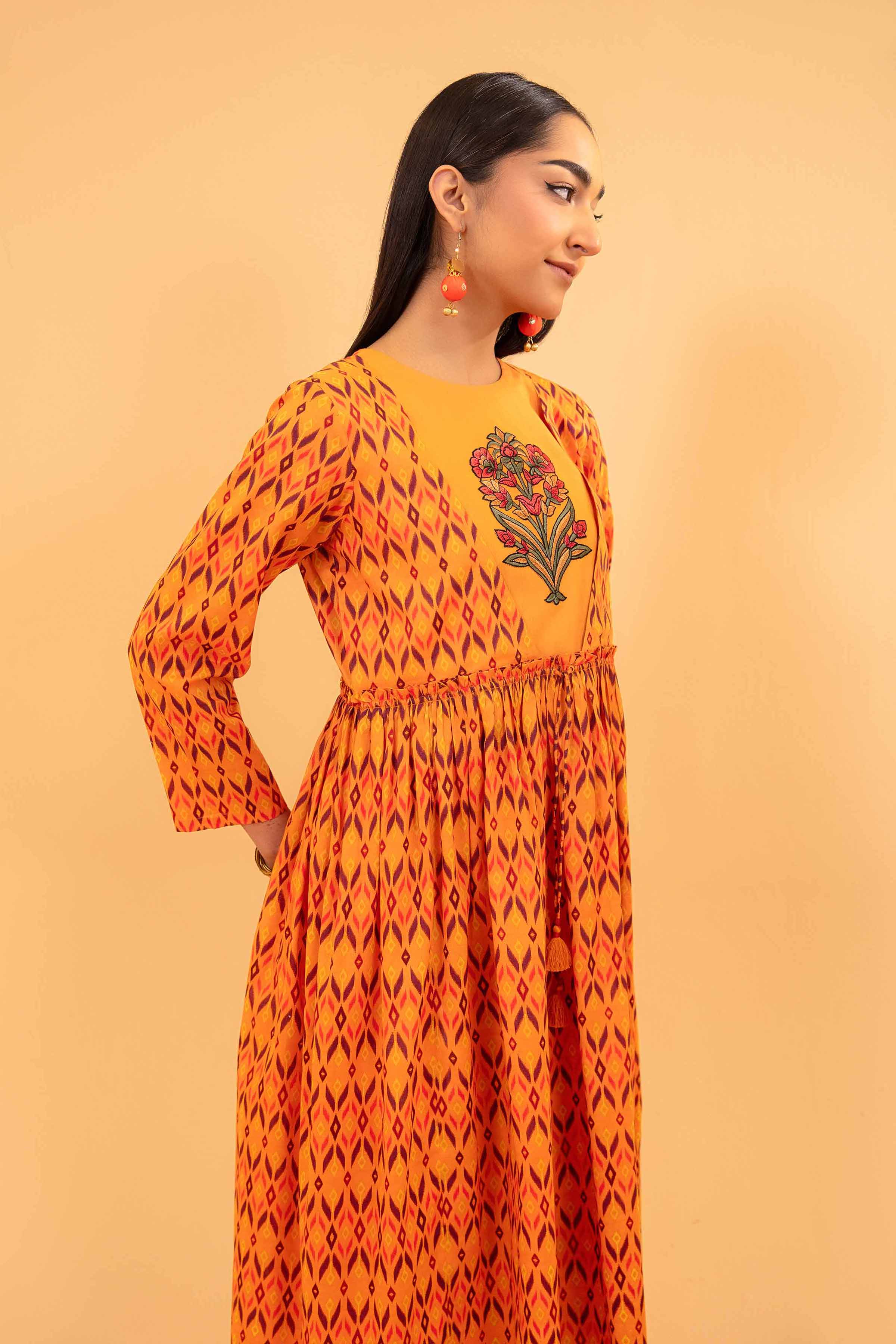 2 Piece - Printed Embroidered Suit - PE24-270