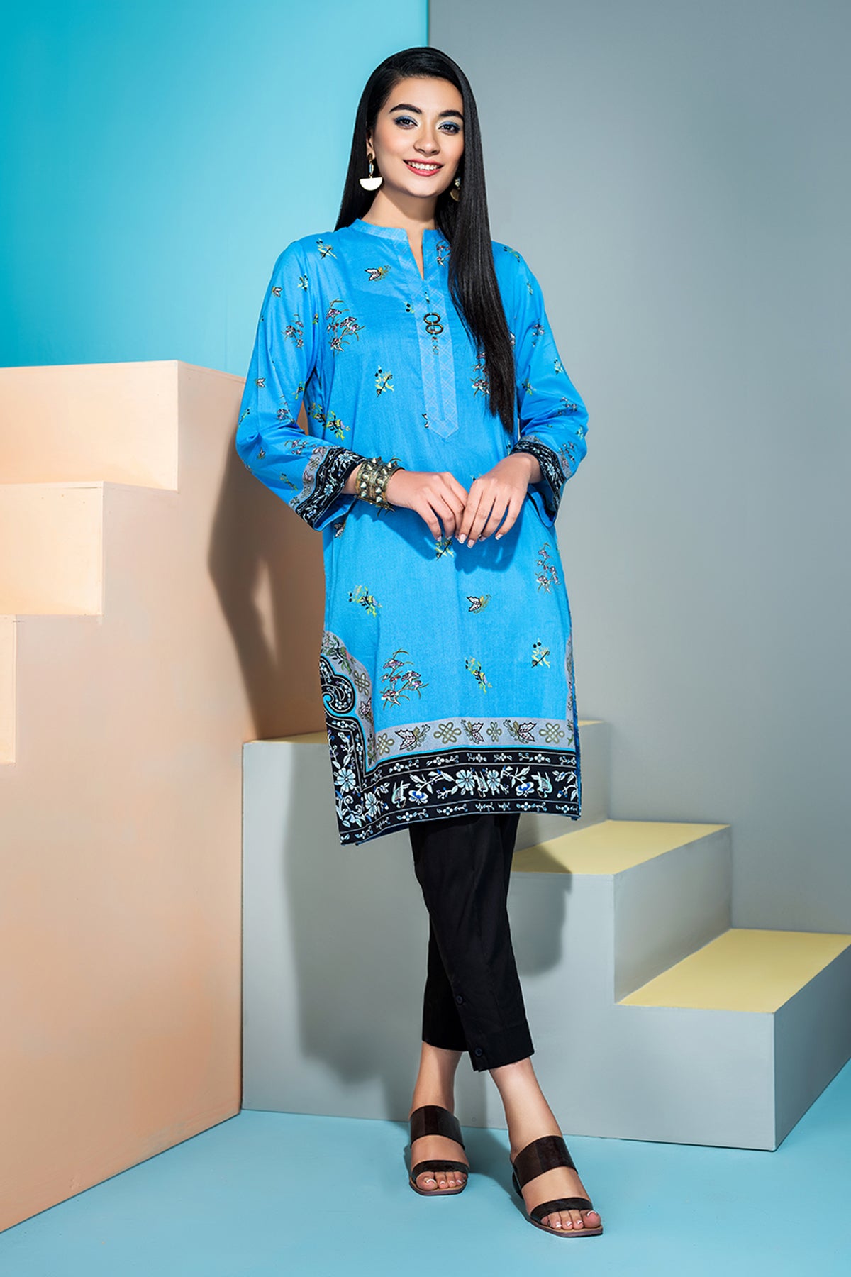 PS20-216-Button Detailing Classic Straight Shirt-1PC