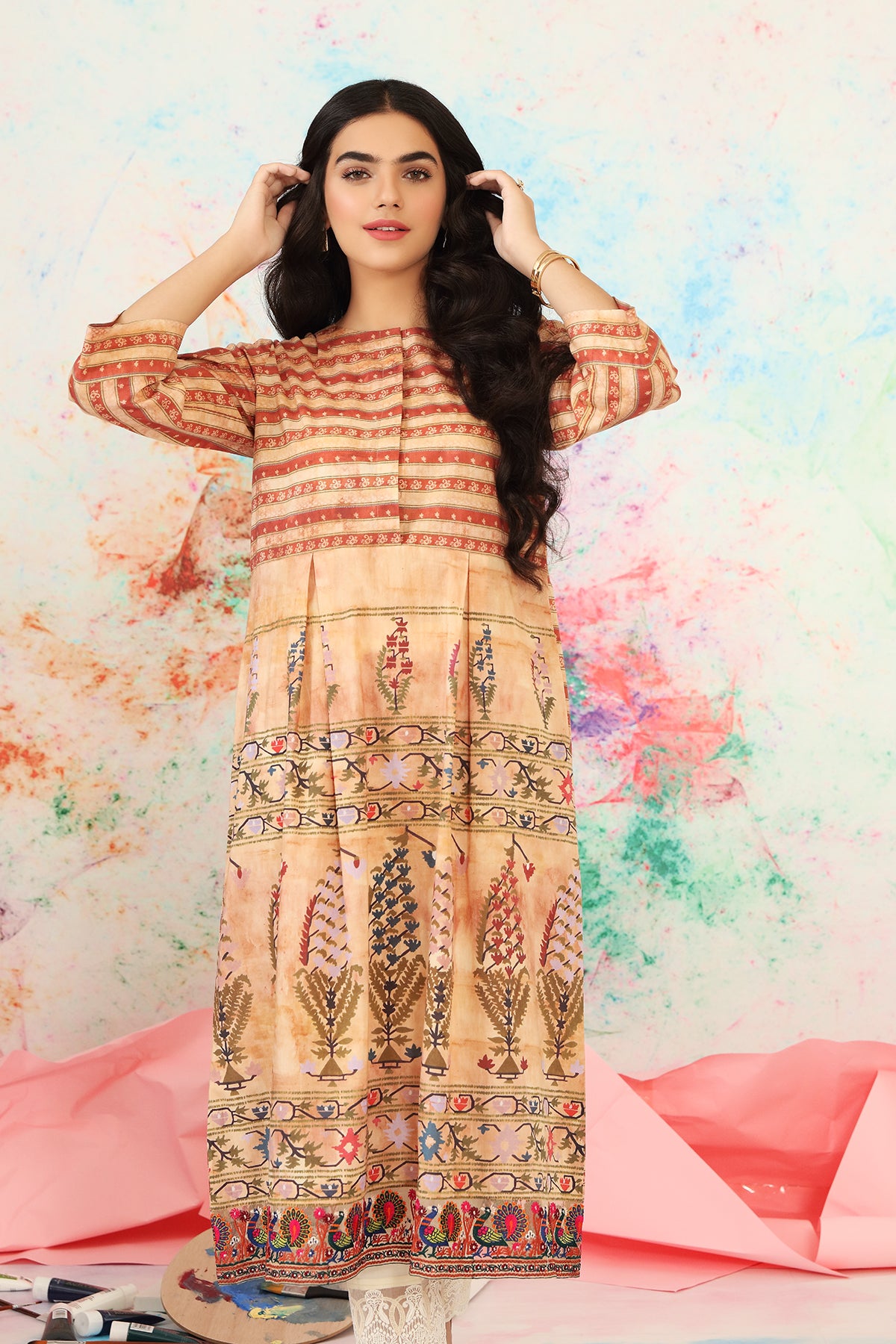 PS21-78-Embroidered And Printed Lawn Shirt