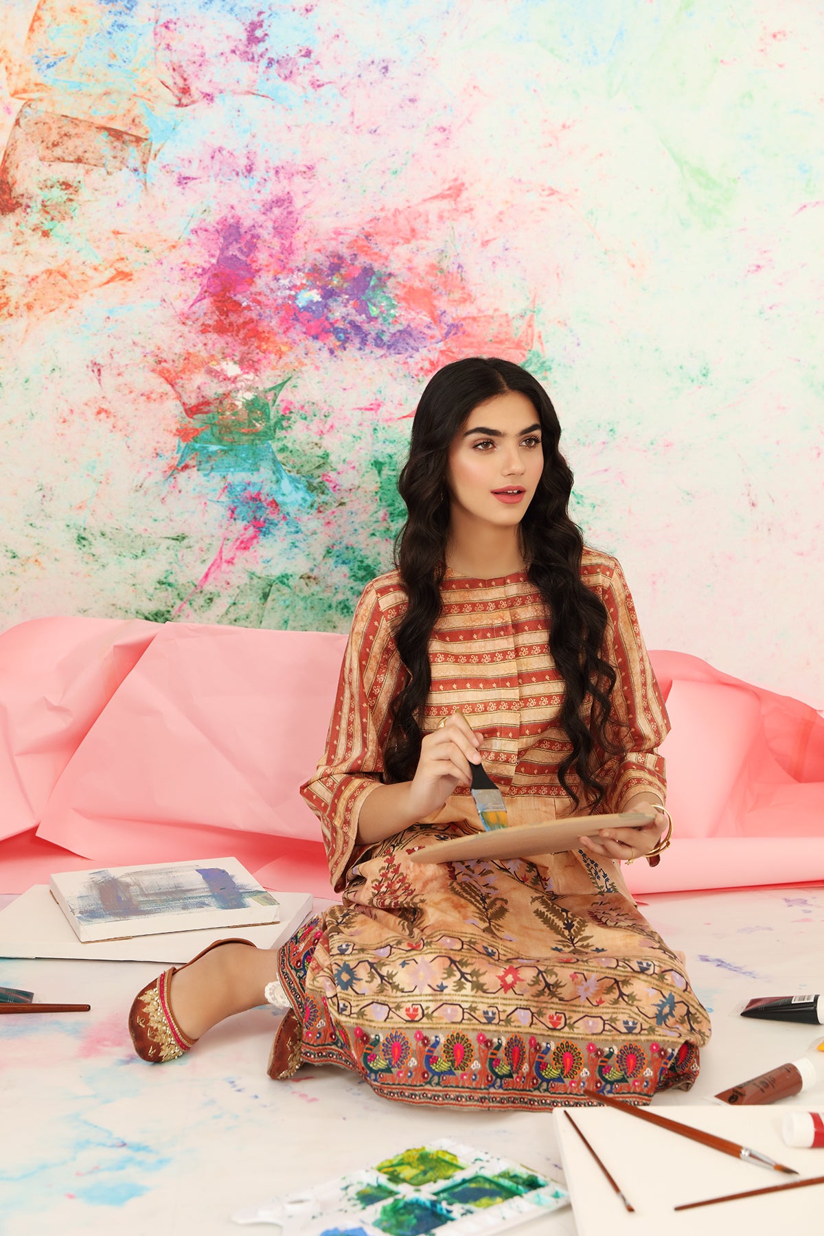 PS21-78-Embroidered And Printed Lawn Shirt