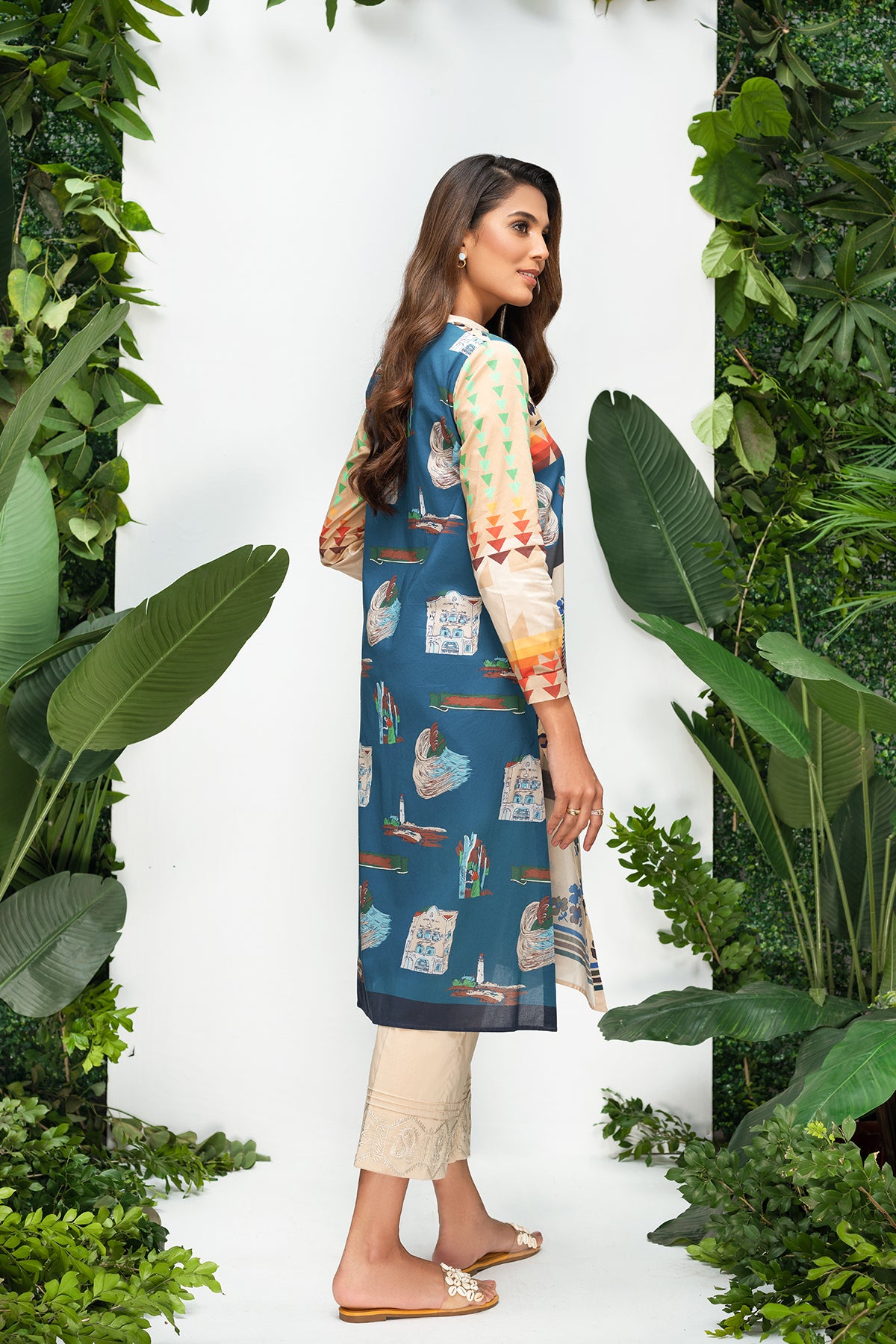 PS22-14-Printed A-Line Shirt 1PC