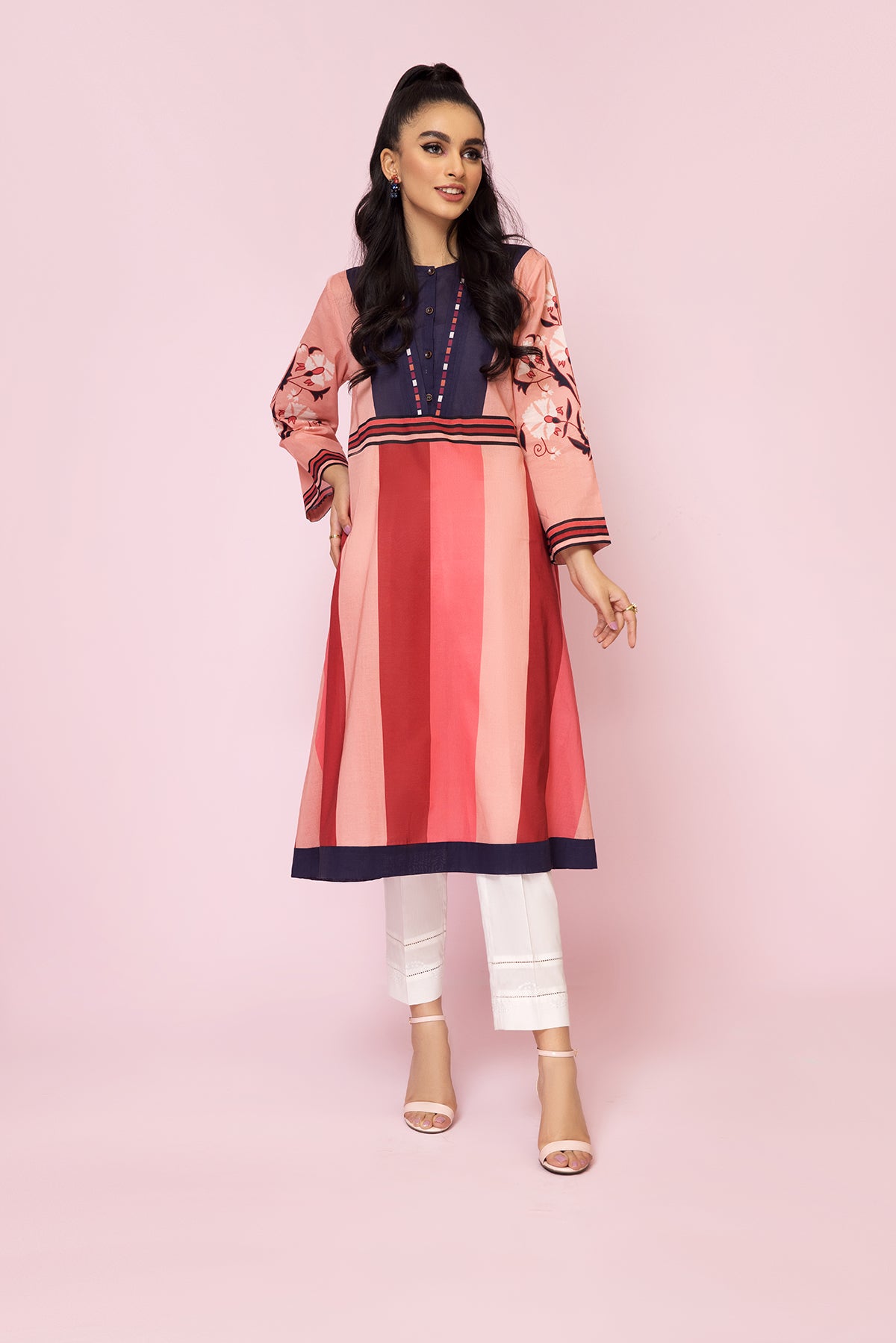 PS22-21-Printed A-Line Shirt 1PC