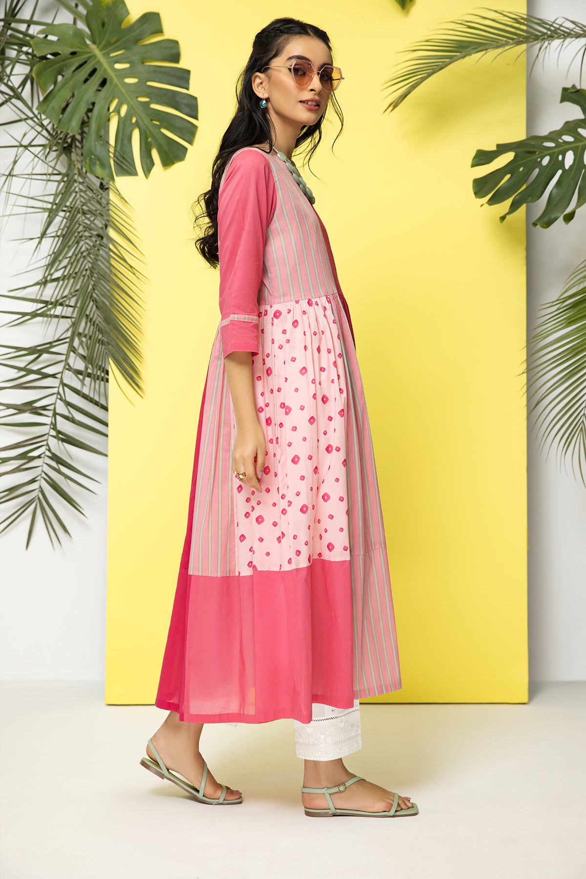PS22-36-Printed Long Dress 1PC
