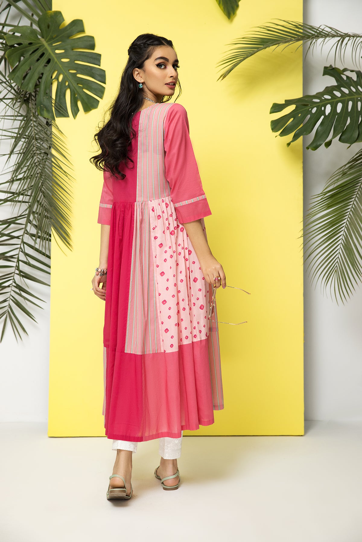 PS22-36-Printed Long Dress 1PC
