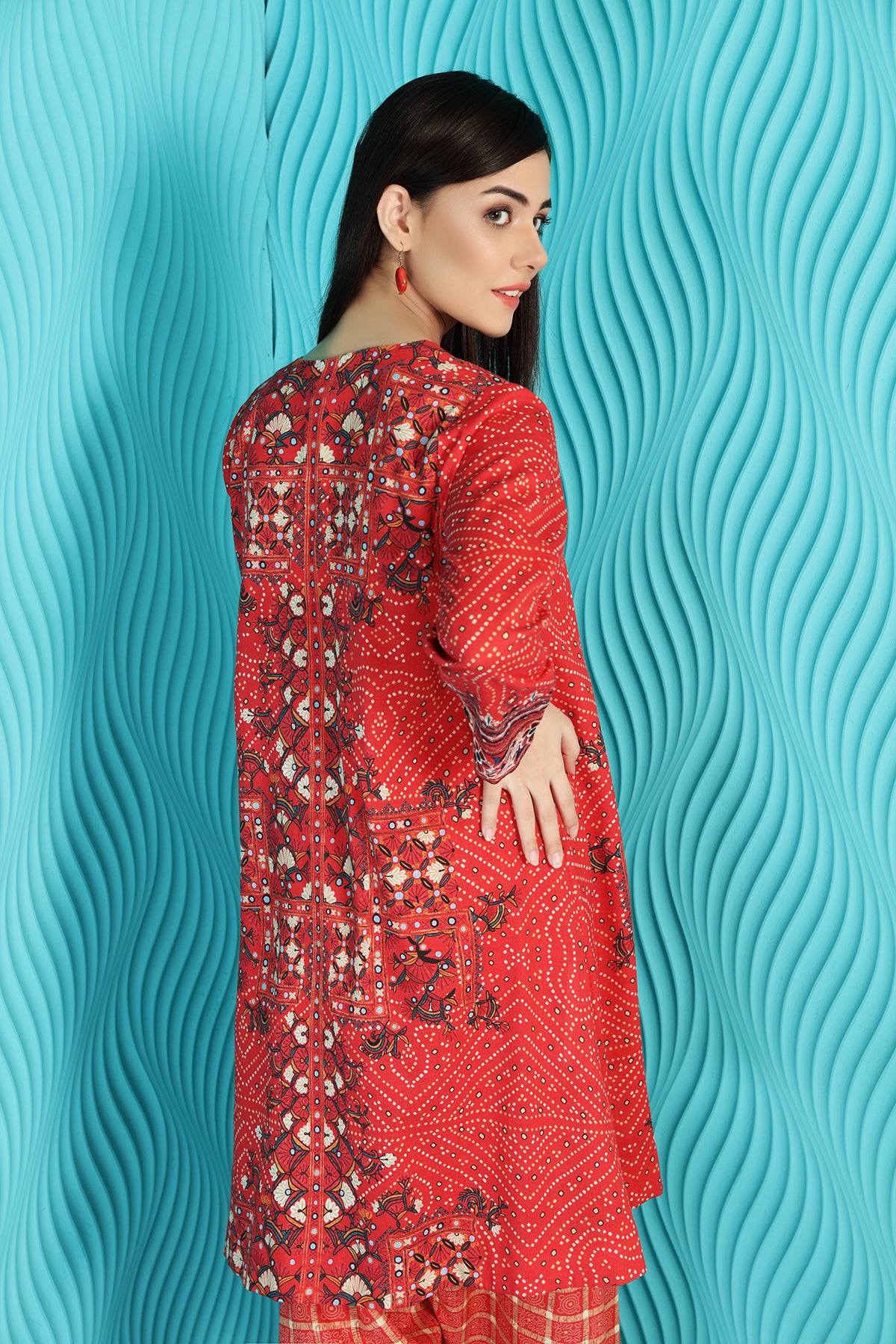 PW20-171 Printed Stitched Cotton Kurta-1PC
