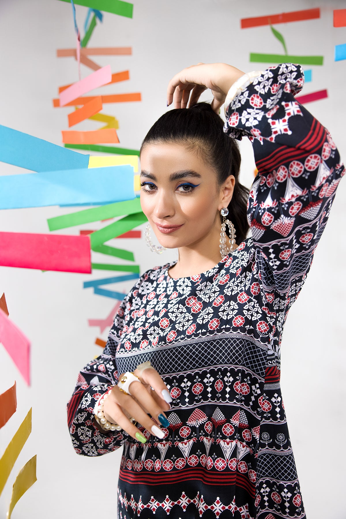 PW22-131-A-Line Printed Shirt 1PC