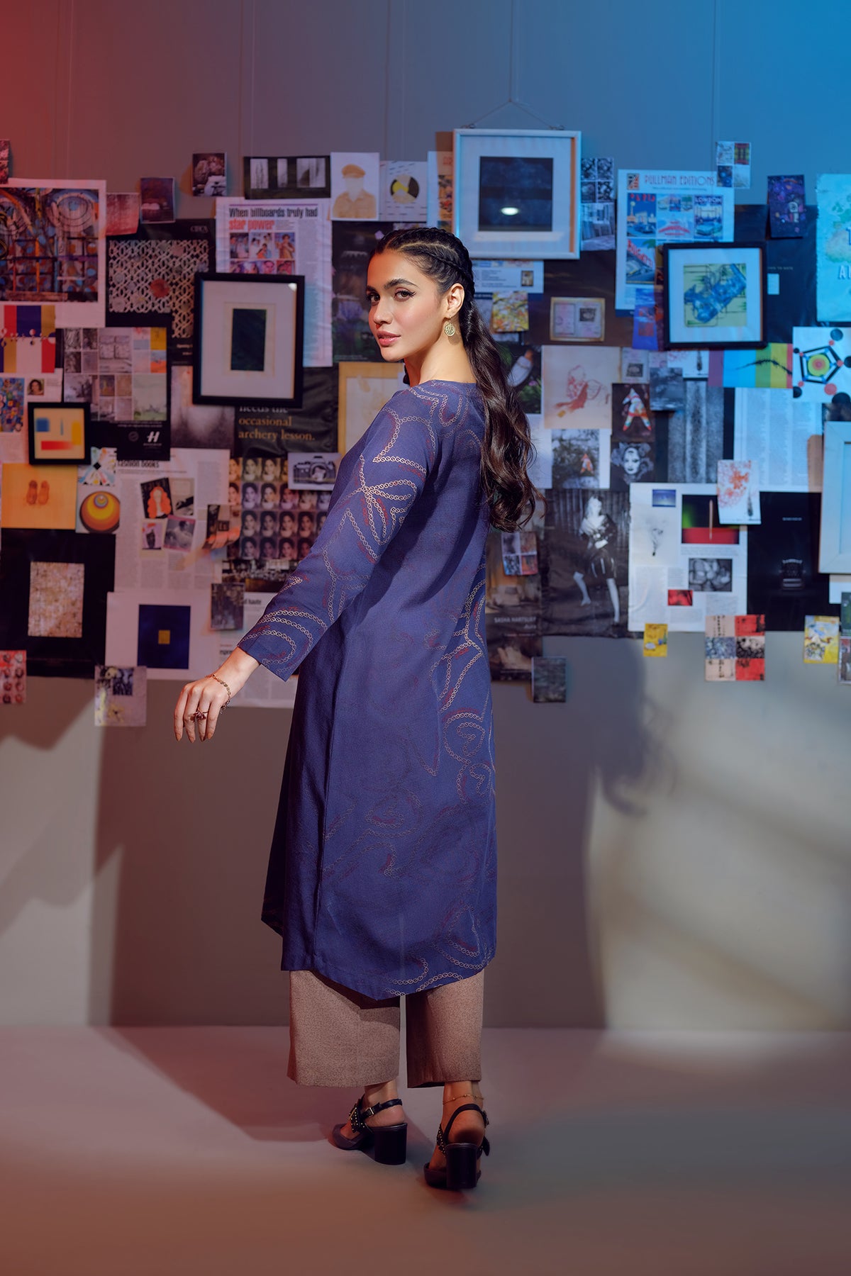 PW22-160-A-Line Printed Shirt with Trousers 2PC