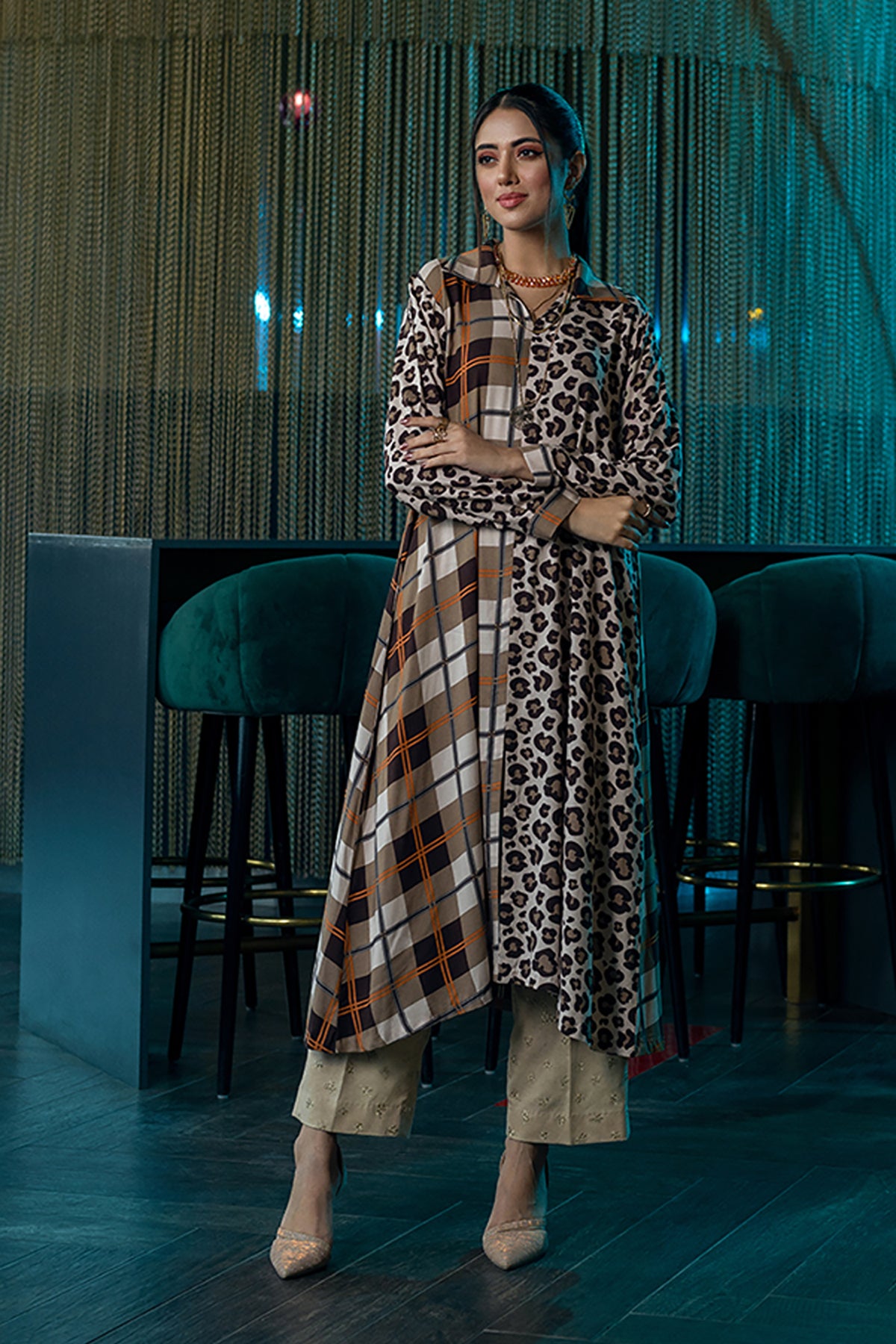 PW22-178-A-Line Printed Shirt 1PC