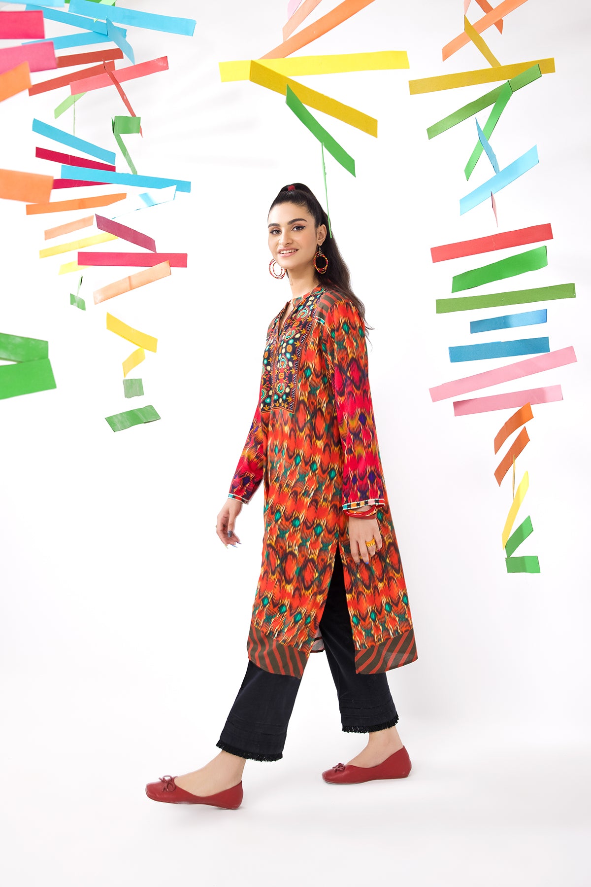 PW22-181-Printed Loose Shirt 1PC