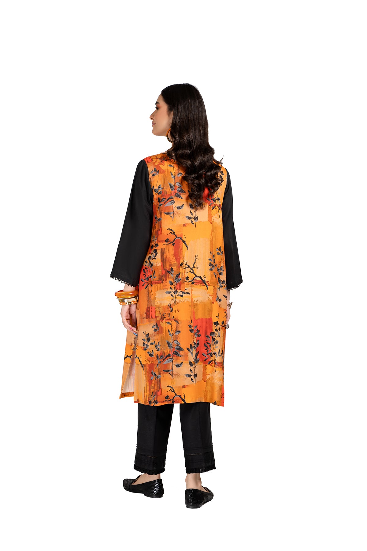 PW22-208-Printed Embroidered Shirt 1PC