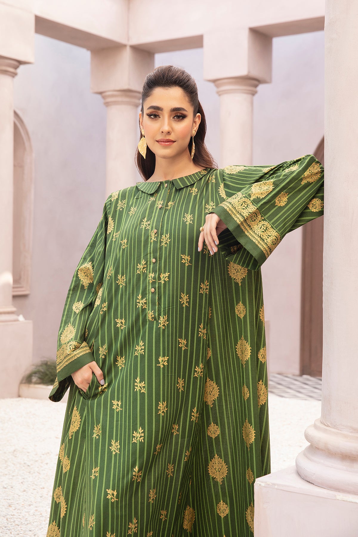 DE22-26-Printed Long Fustaan 1PC