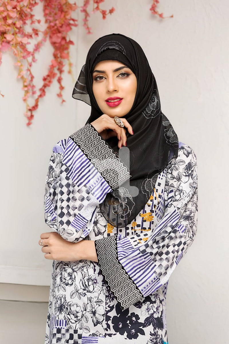 DS18-87 Digital Printed Stitched Jalabiya - 1PC - Nishat Linen UAE