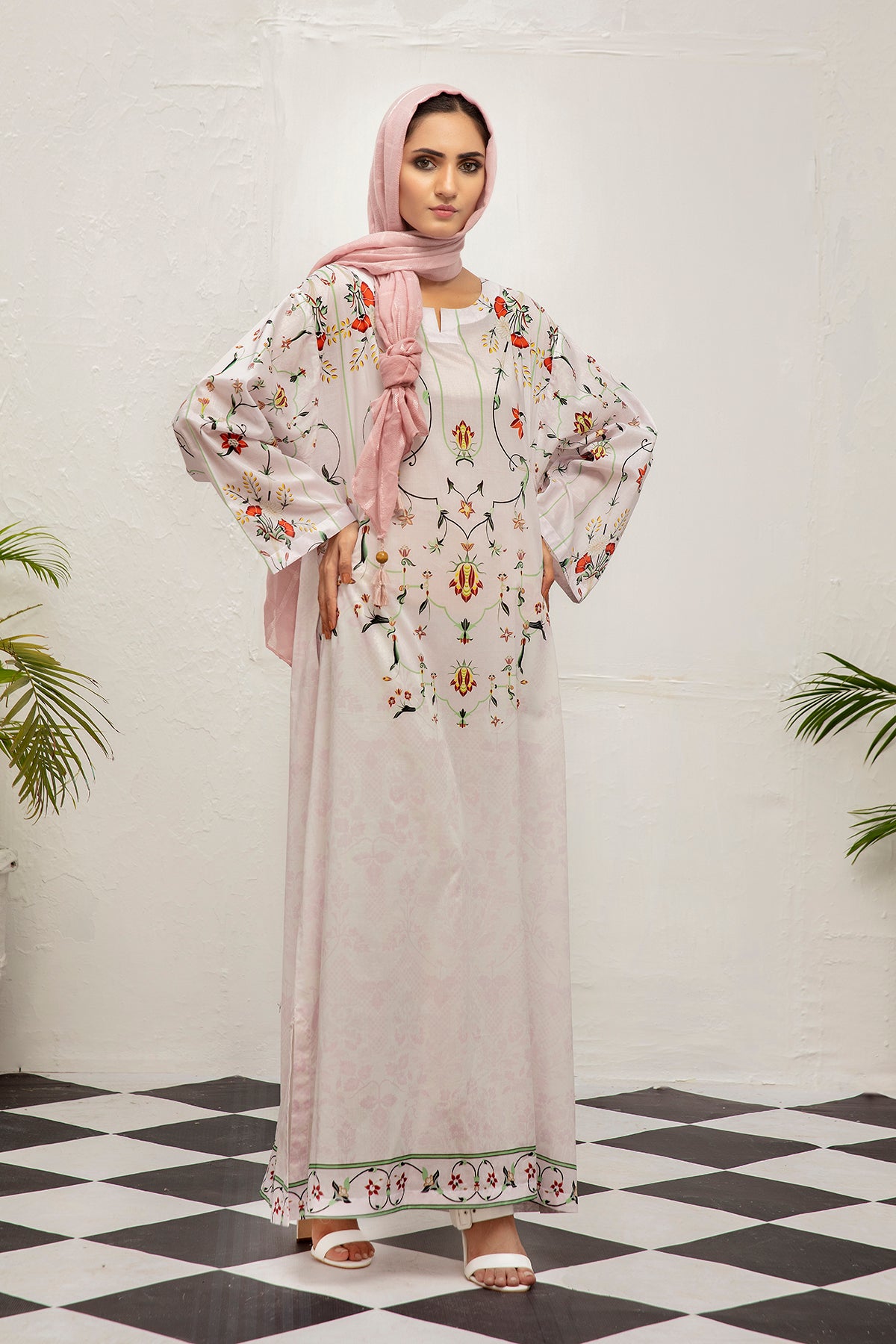 DS21-113-Digital Lawn Stitched Fustaan With Mask - 1PC