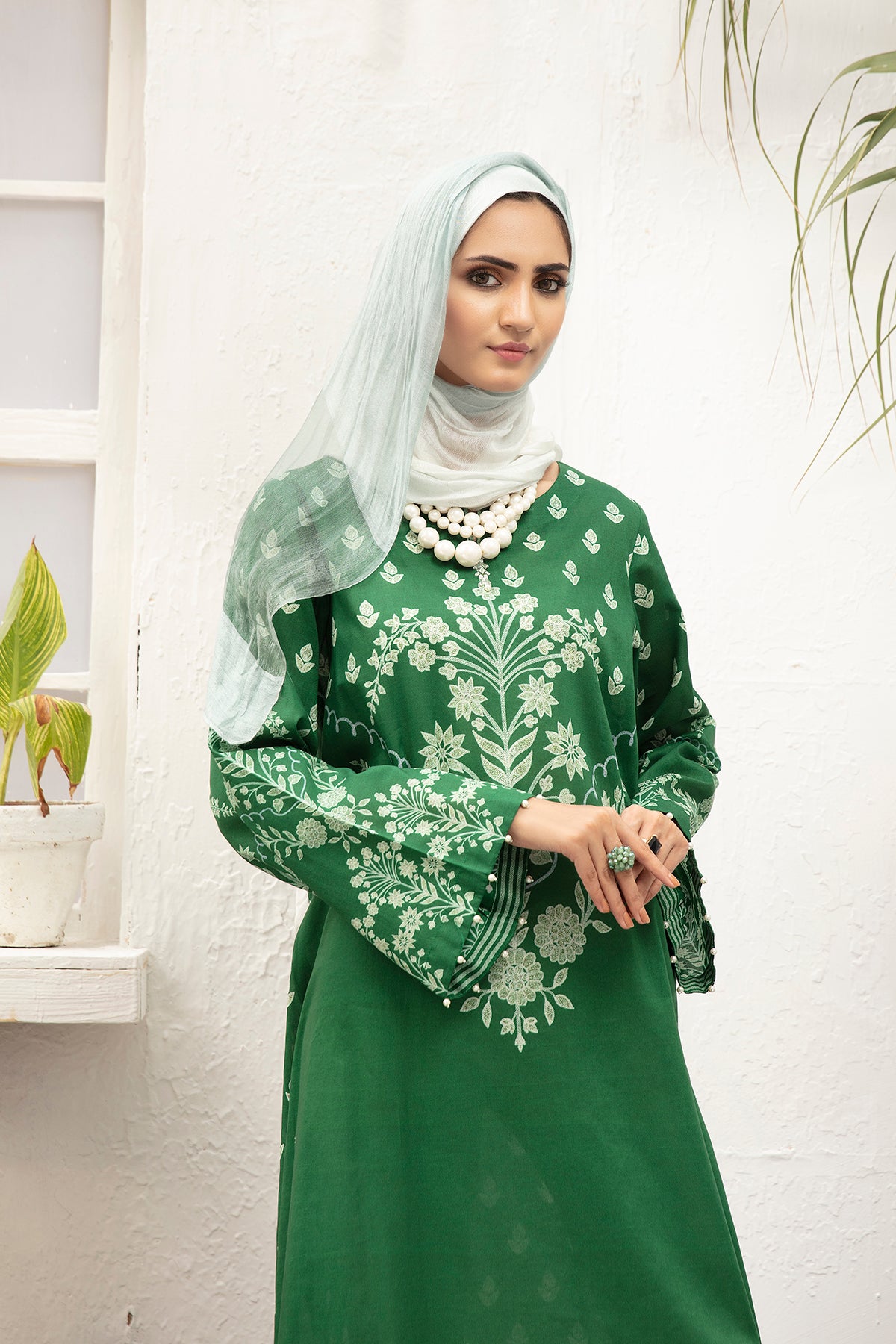DS21-96-Digital Lawn Stitched Fustaan with Mask 1PC