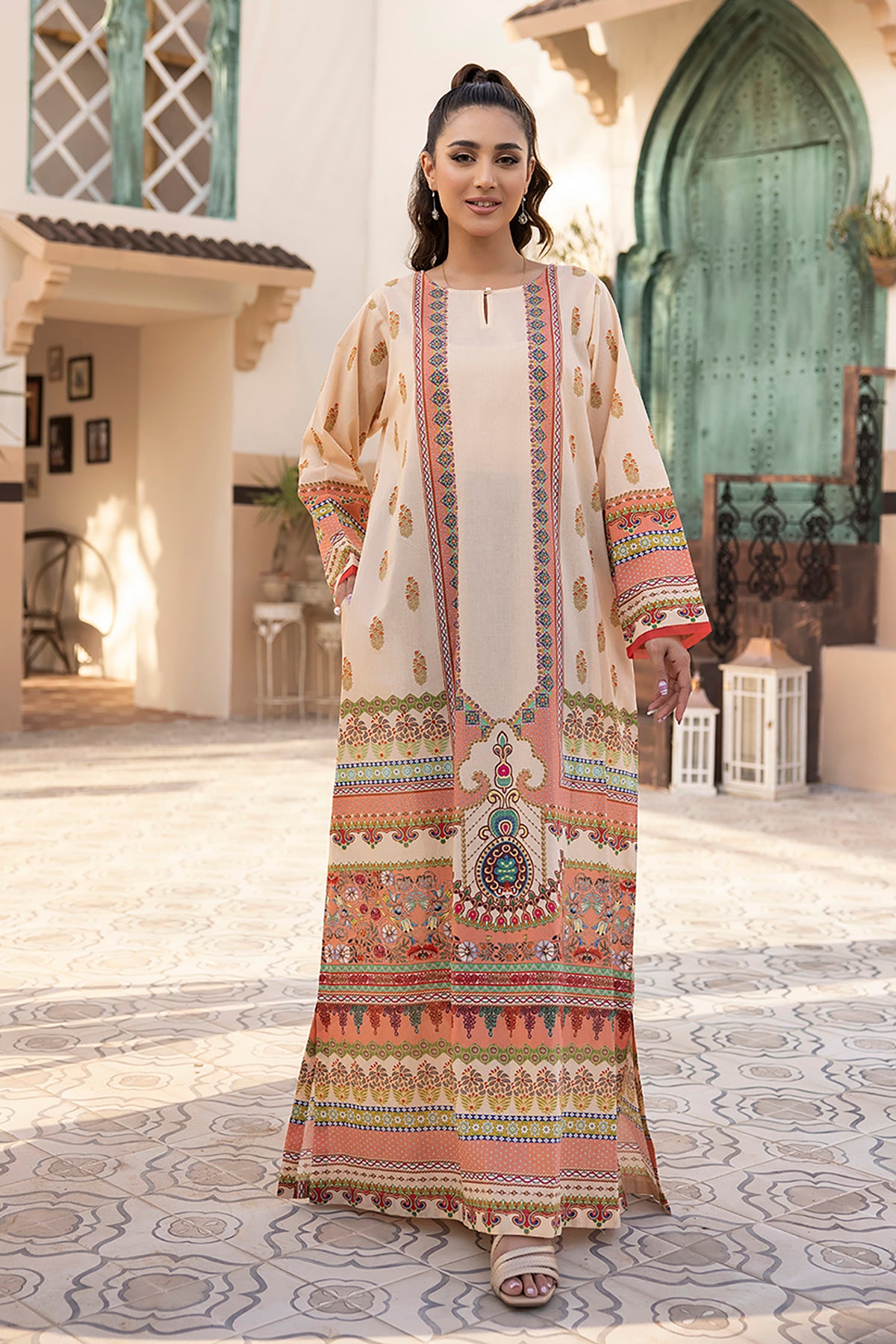 DS22-130-Printed Straight Fustaan 1PC