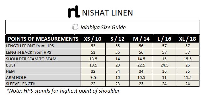 DSW18-32 Orange Digital Printed Stitched Lawn Jalabiya - 1PC - Nishat Linen UAE