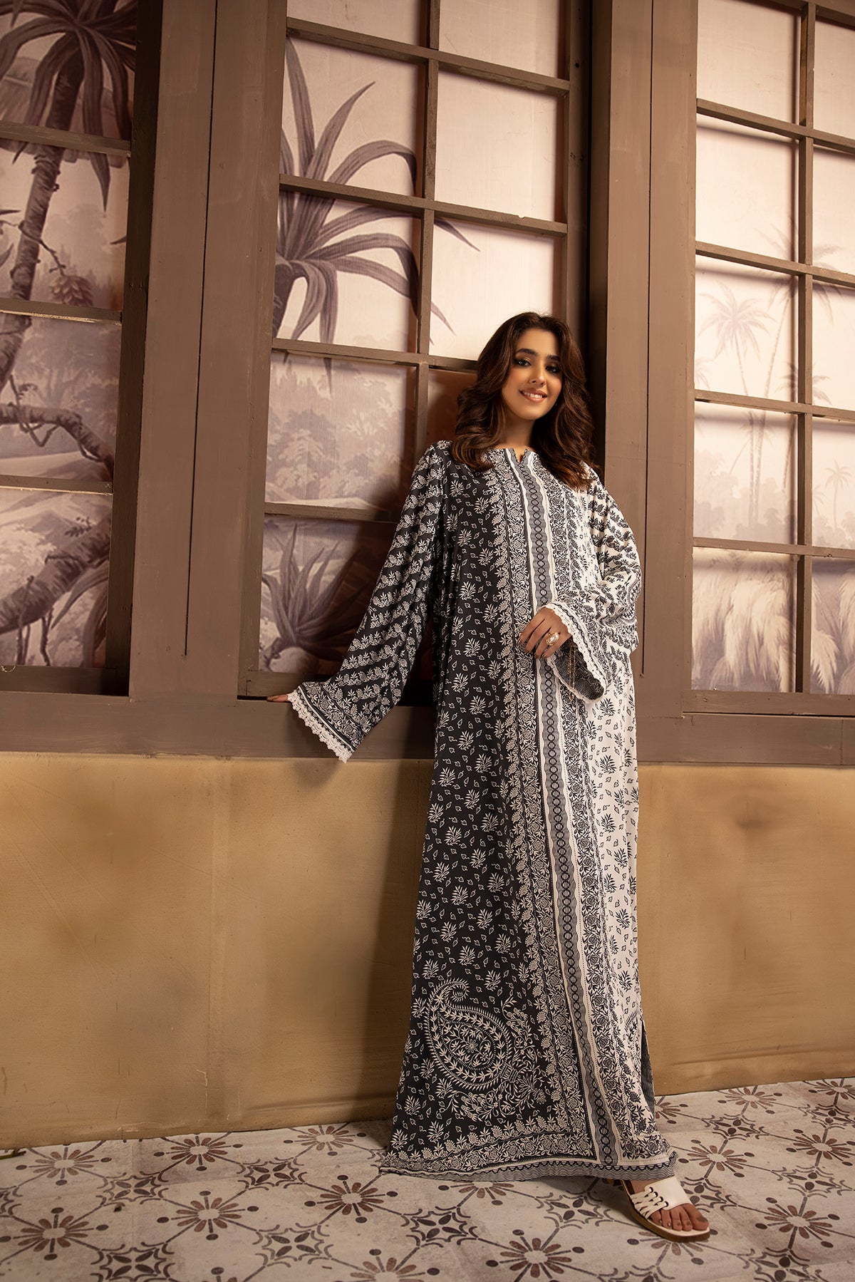 DSW22-22- Pocket Detailing Printed Fustaan 1PC